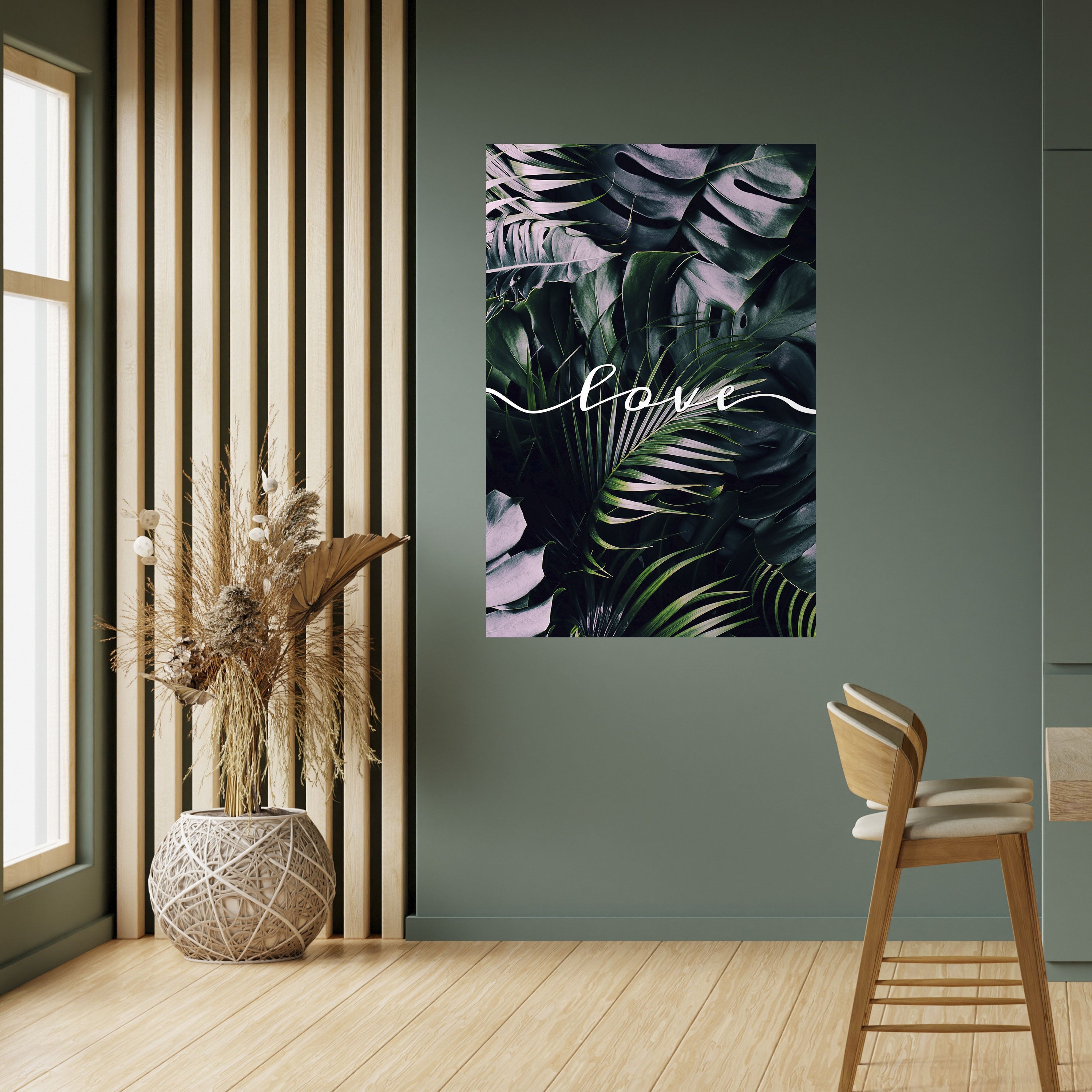 LOVE IN LEAVES Vertikales Poster zum Abziehen und Aufkleben