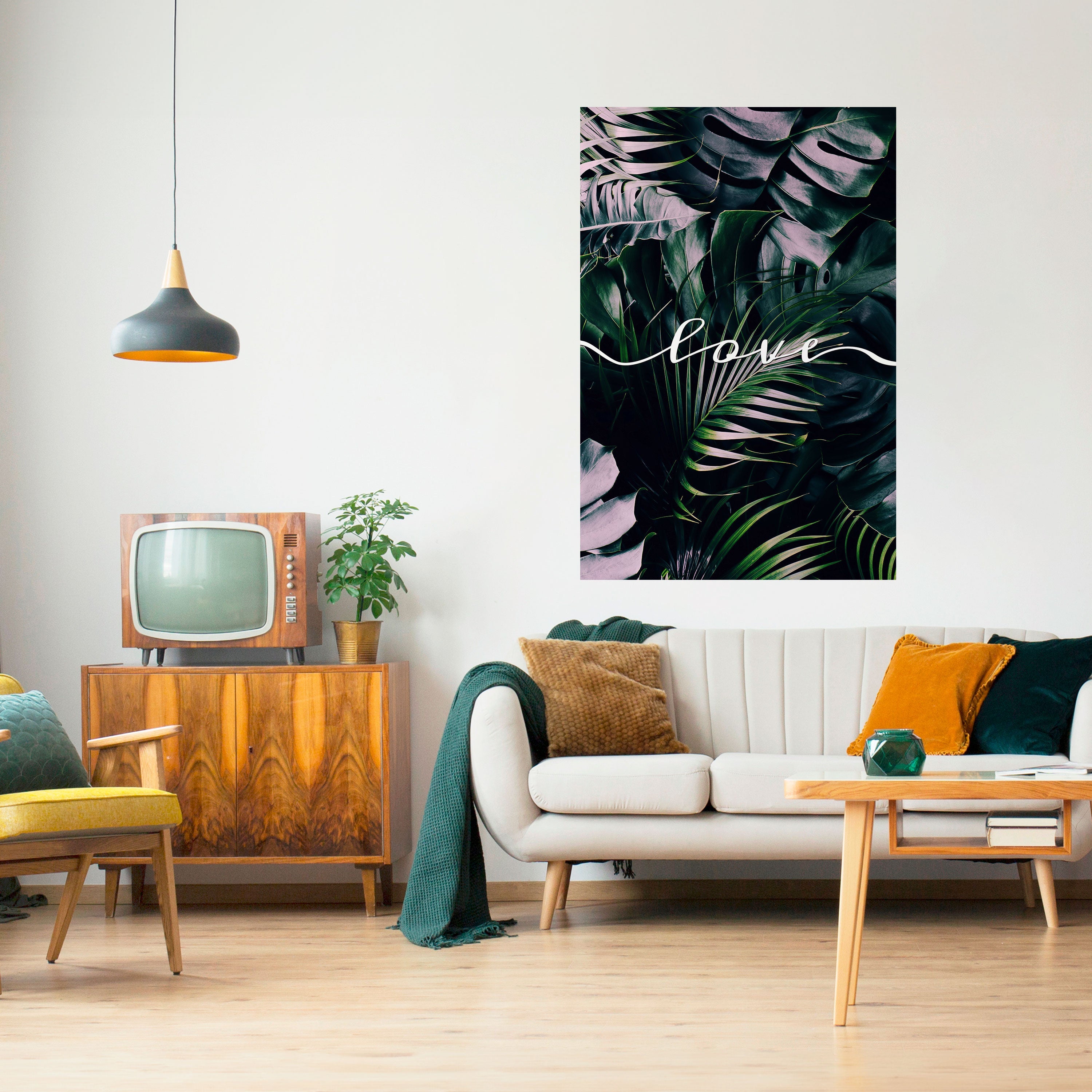 LOVE IN LEAVES Vertikales Poster zum Abziehen und Aufkleben