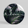 LOVE IN LEAVES Runder Wandsticker zum Abziehen und Aufkleben