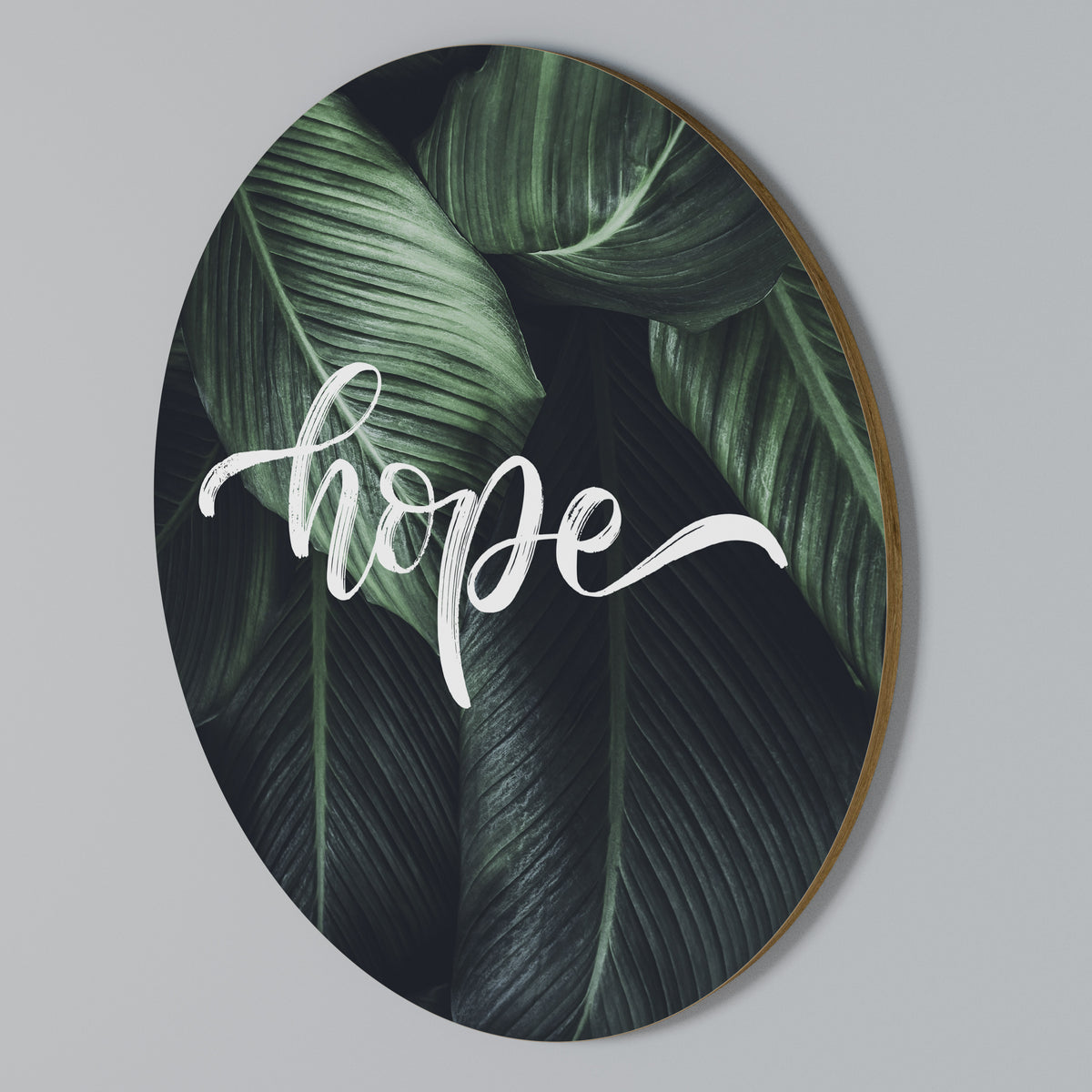 GREEN WHISPERS OF HOPE Rundes Wandbild