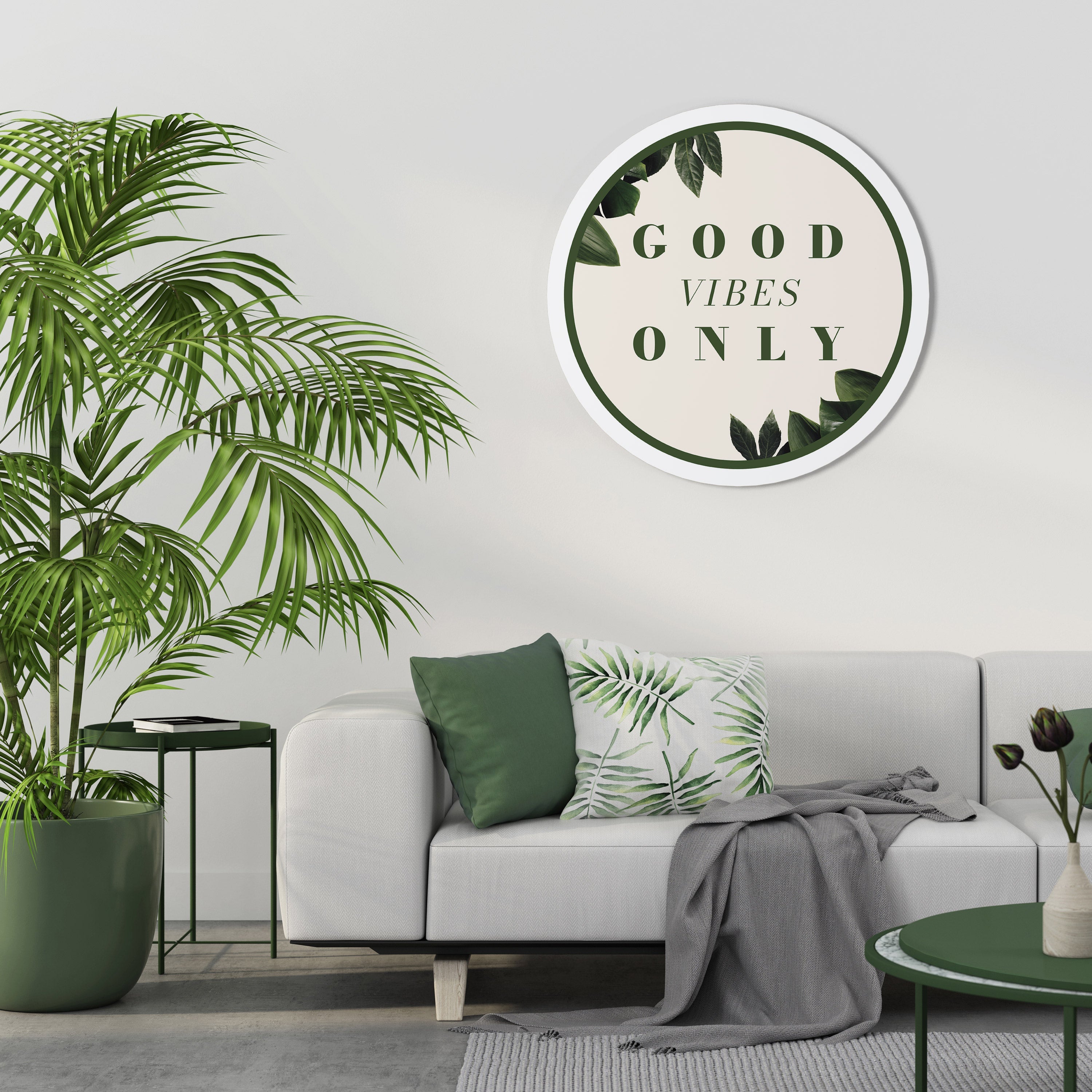 Runde Wandkunst „POSITIVE ENERGIE DER NATUR“