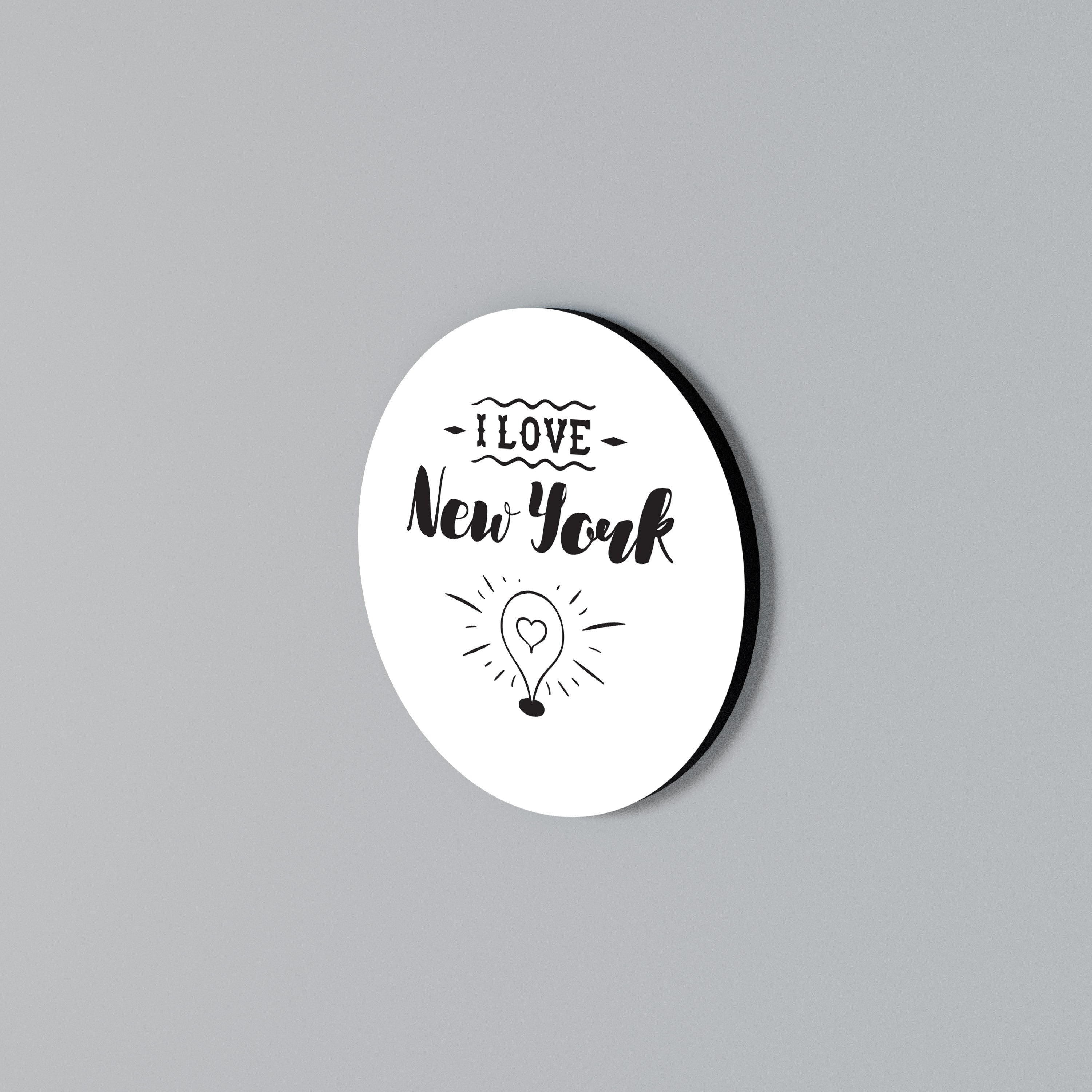 I LOVE NEW YORK Rundes Wandbild