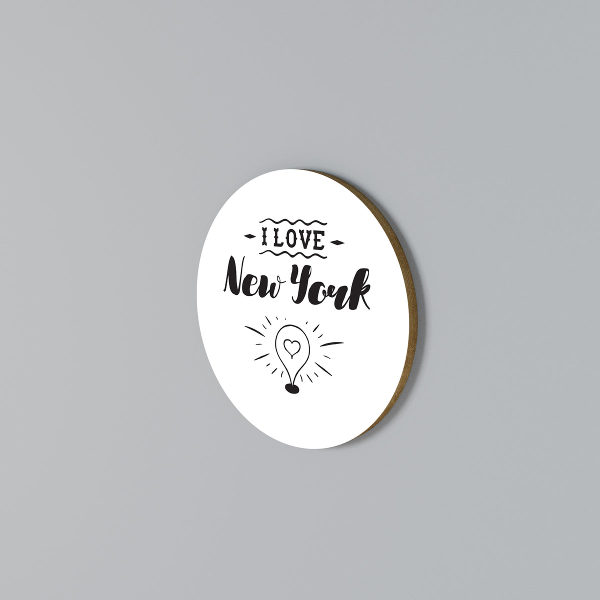 I LOVE NEW YORK Rundes Wandbild