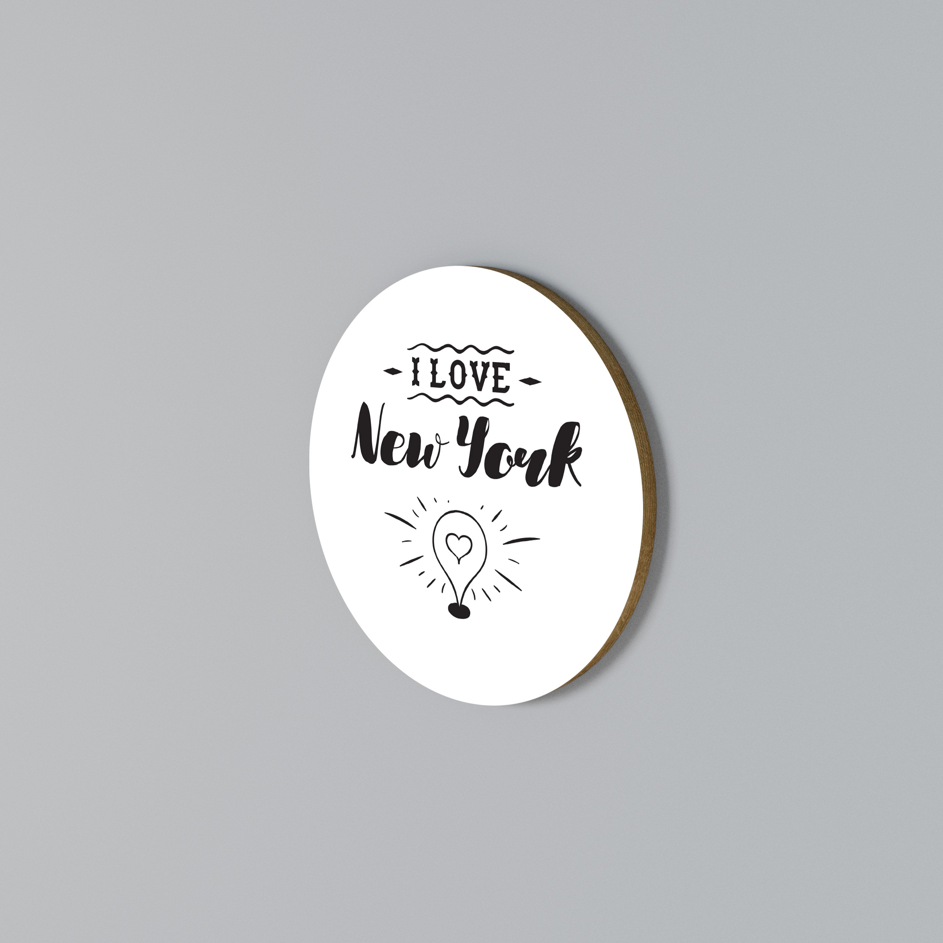 I LOVE NEW YORK Rundes Wandbild