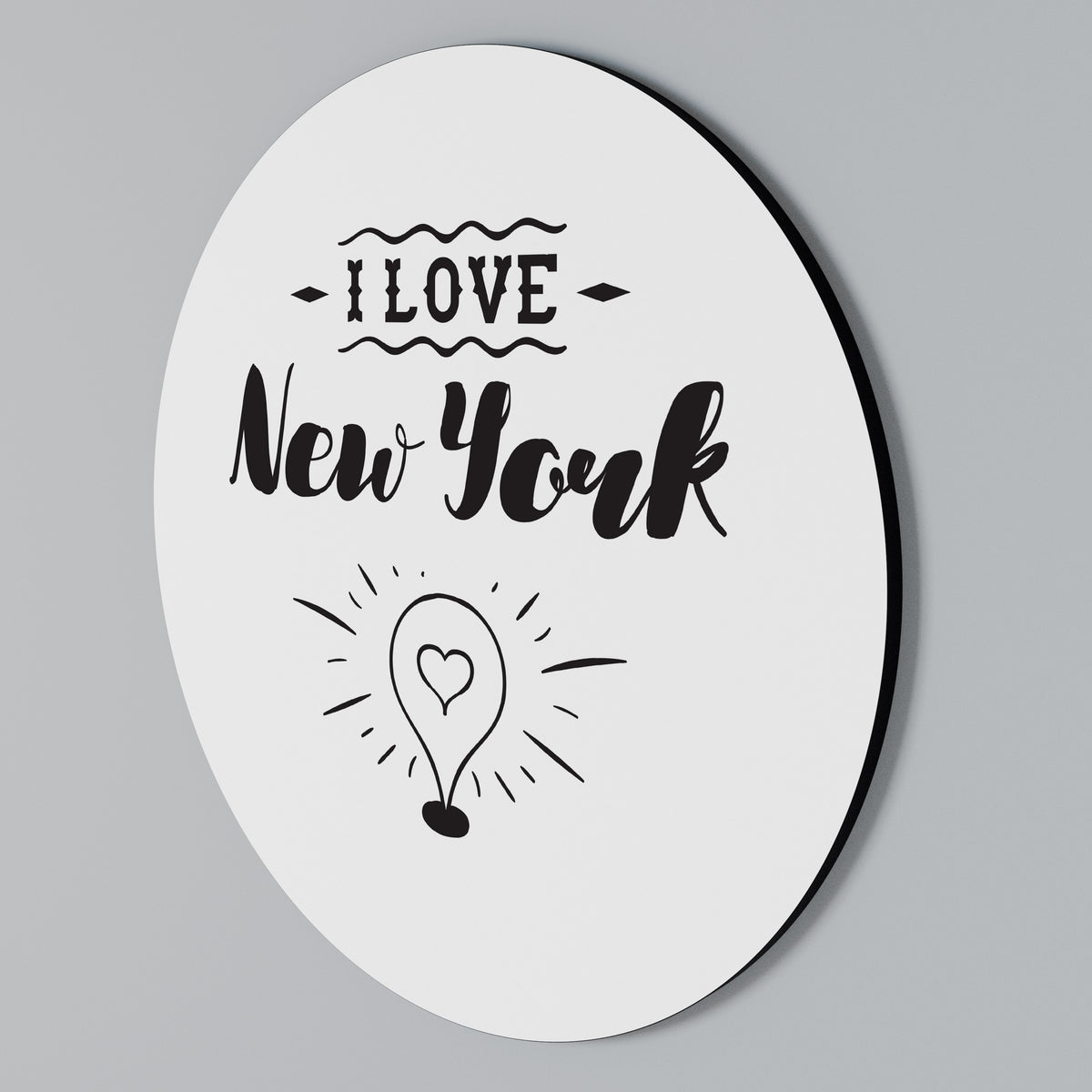 I LOVE NEW YORK Rundes Wandbild