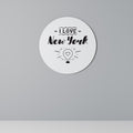 I LOVE NEW YORK Runde Wanddekoration Ø 69 cm