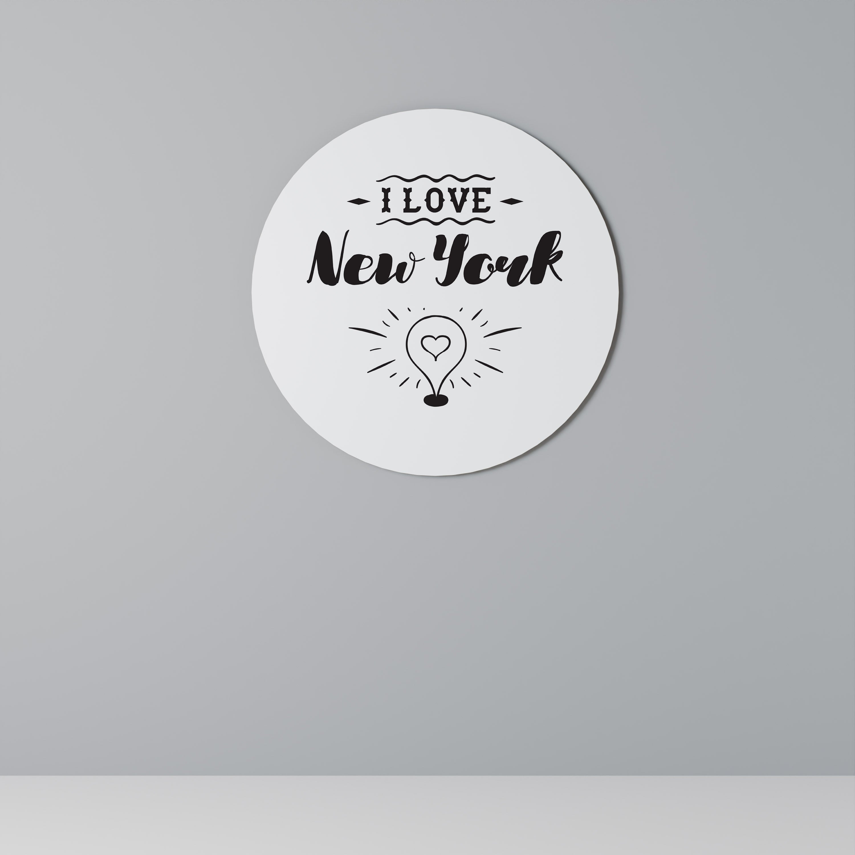 I LOVE NEW YORK Runde Wandkunst