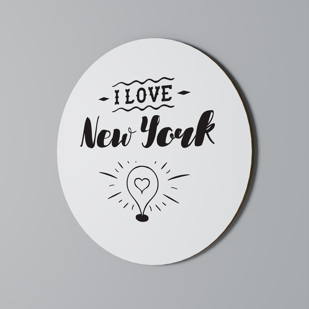 I LOVE NEW YORK Runde Wandkunst
