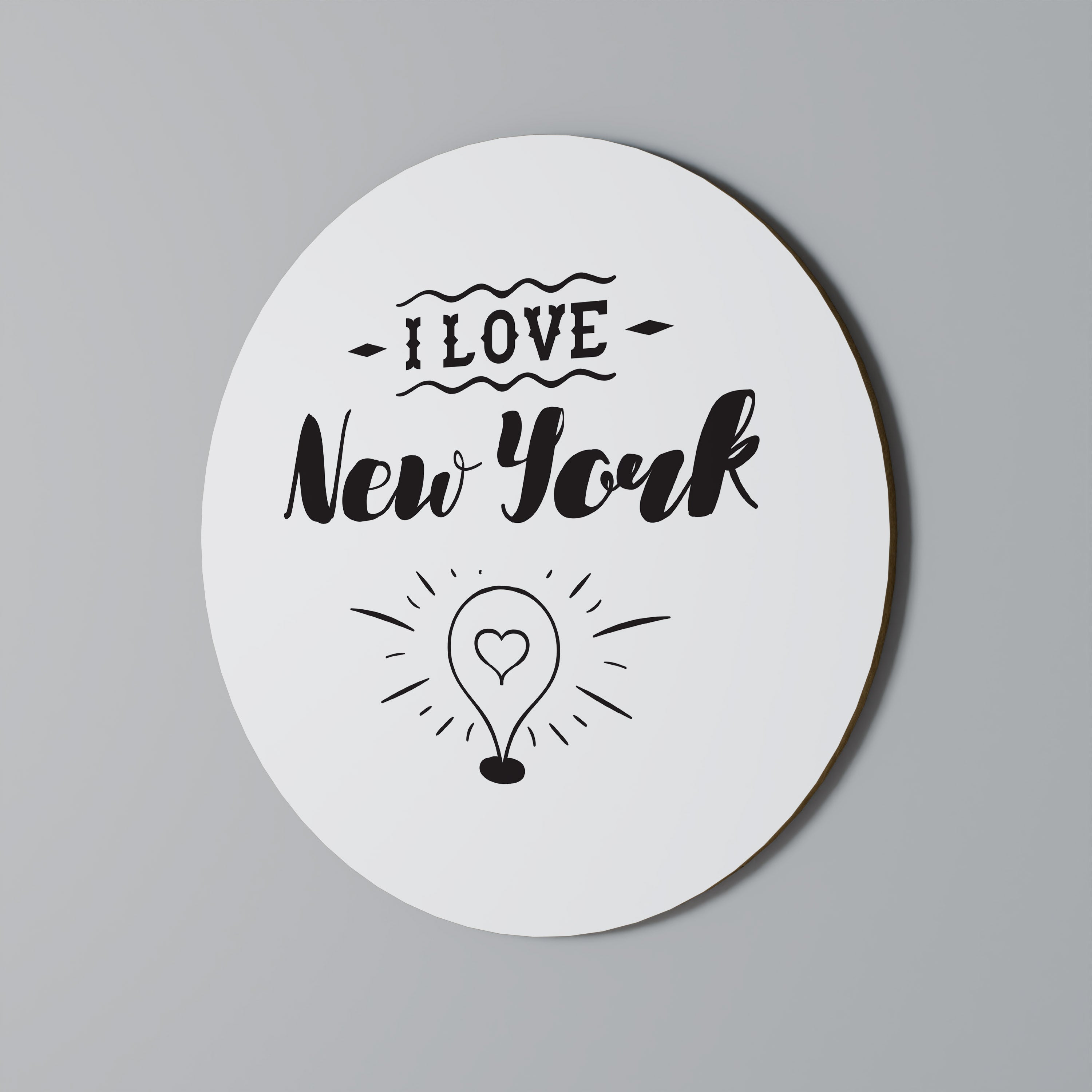 I LOVE NEW YORK Runde Wandkunst