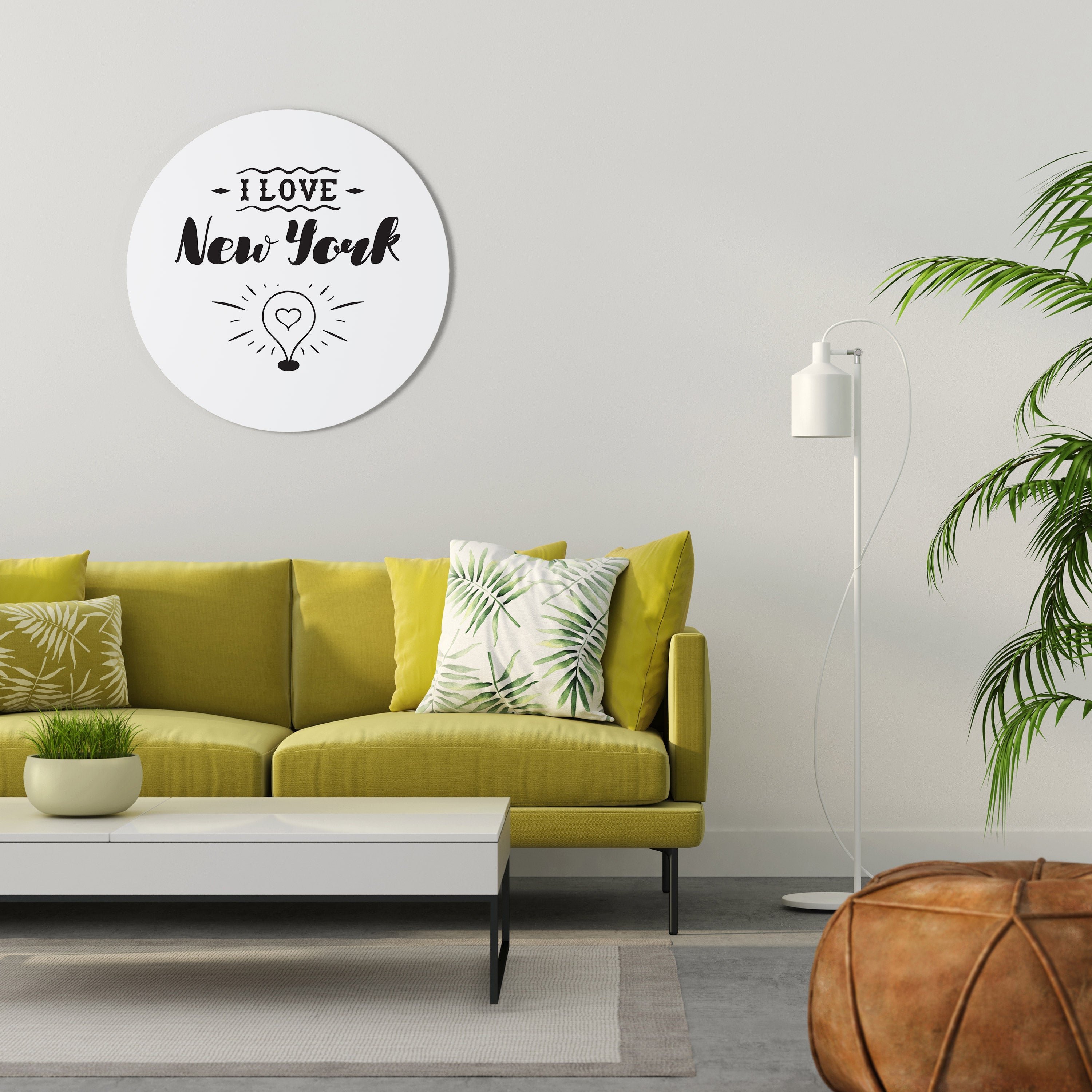 I LOVE NEW YORK Runde Wandkunst