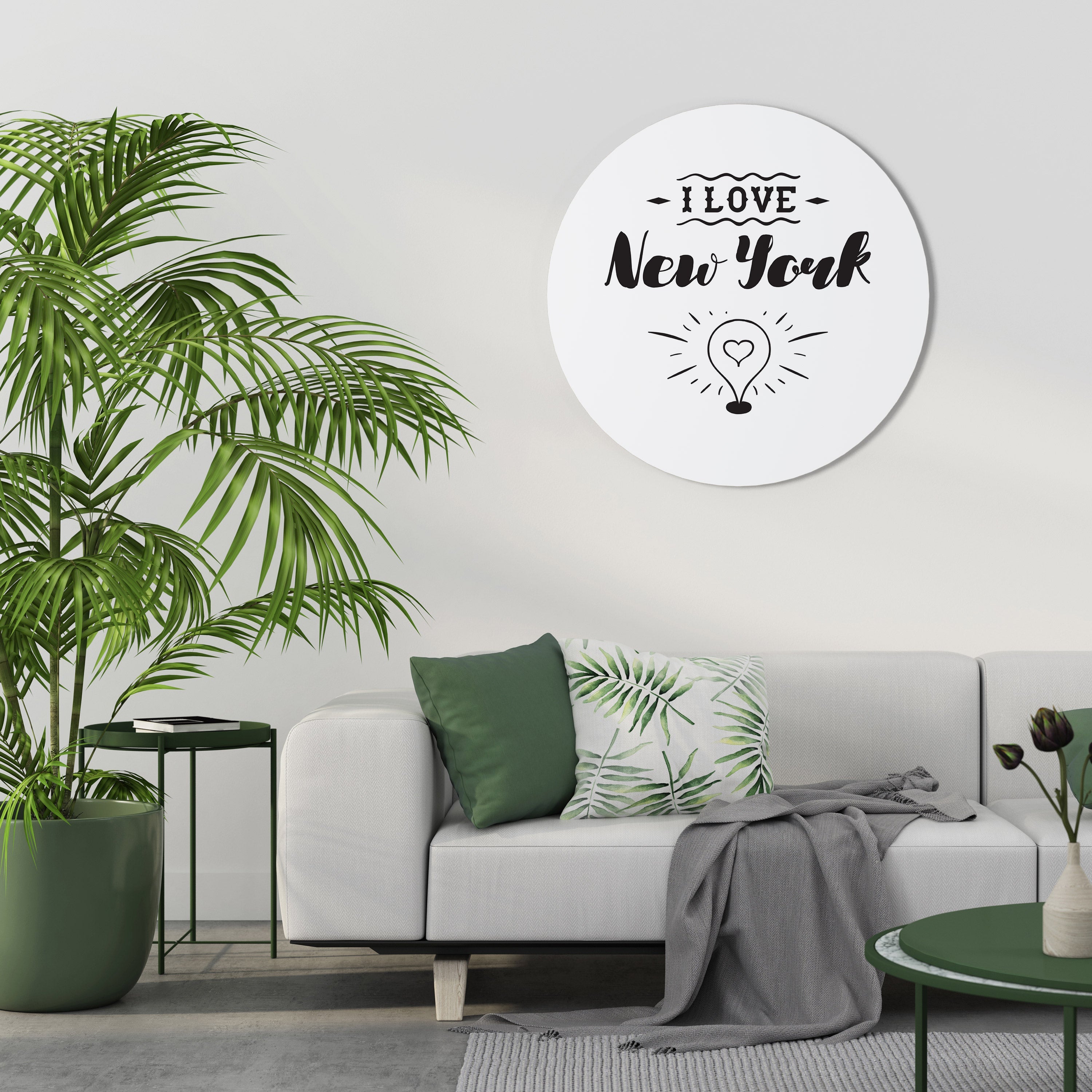 I LOVE NEW YORK Runde Wandkunst