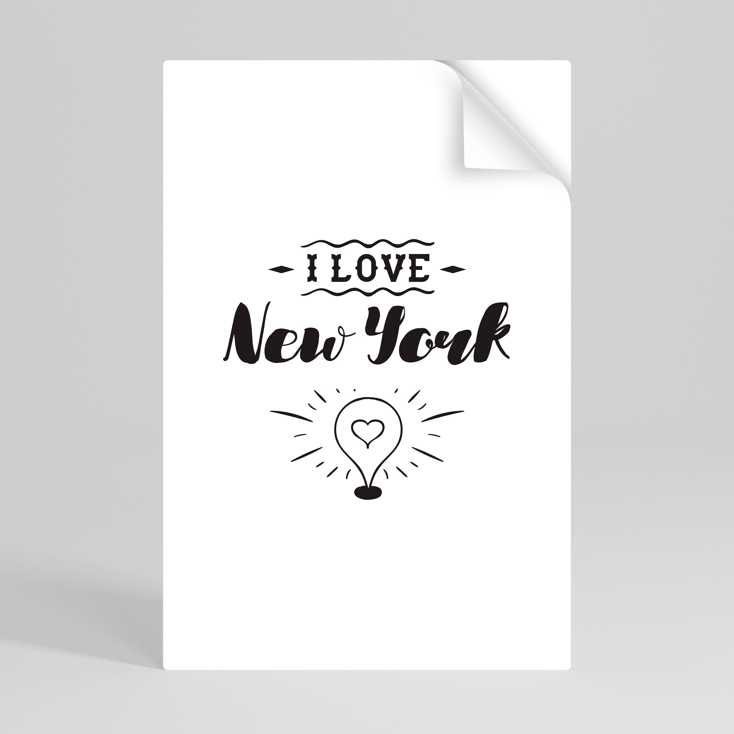 I LOVE NEW YORK Selbstklebendes Poster - Hochformat