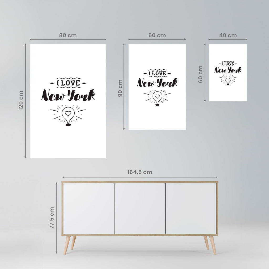 I LOVE NEW YORK Peel and Stick Vertical Poster