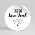 I LOVE NEW YORK Peel and Stick Round Sticker