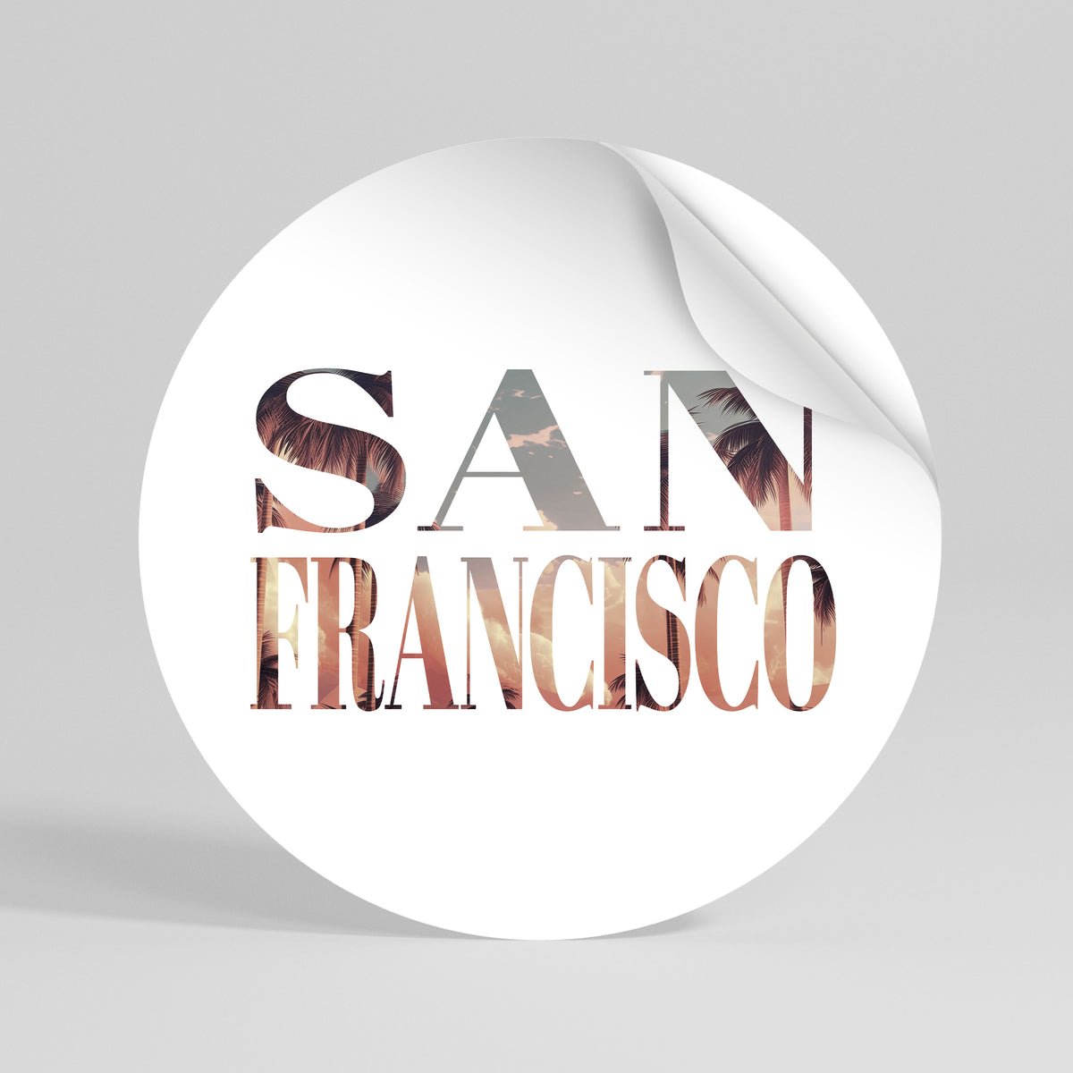 SAN FRANCISCO Runder Wandsticker zum Abziehen und Aufkleben