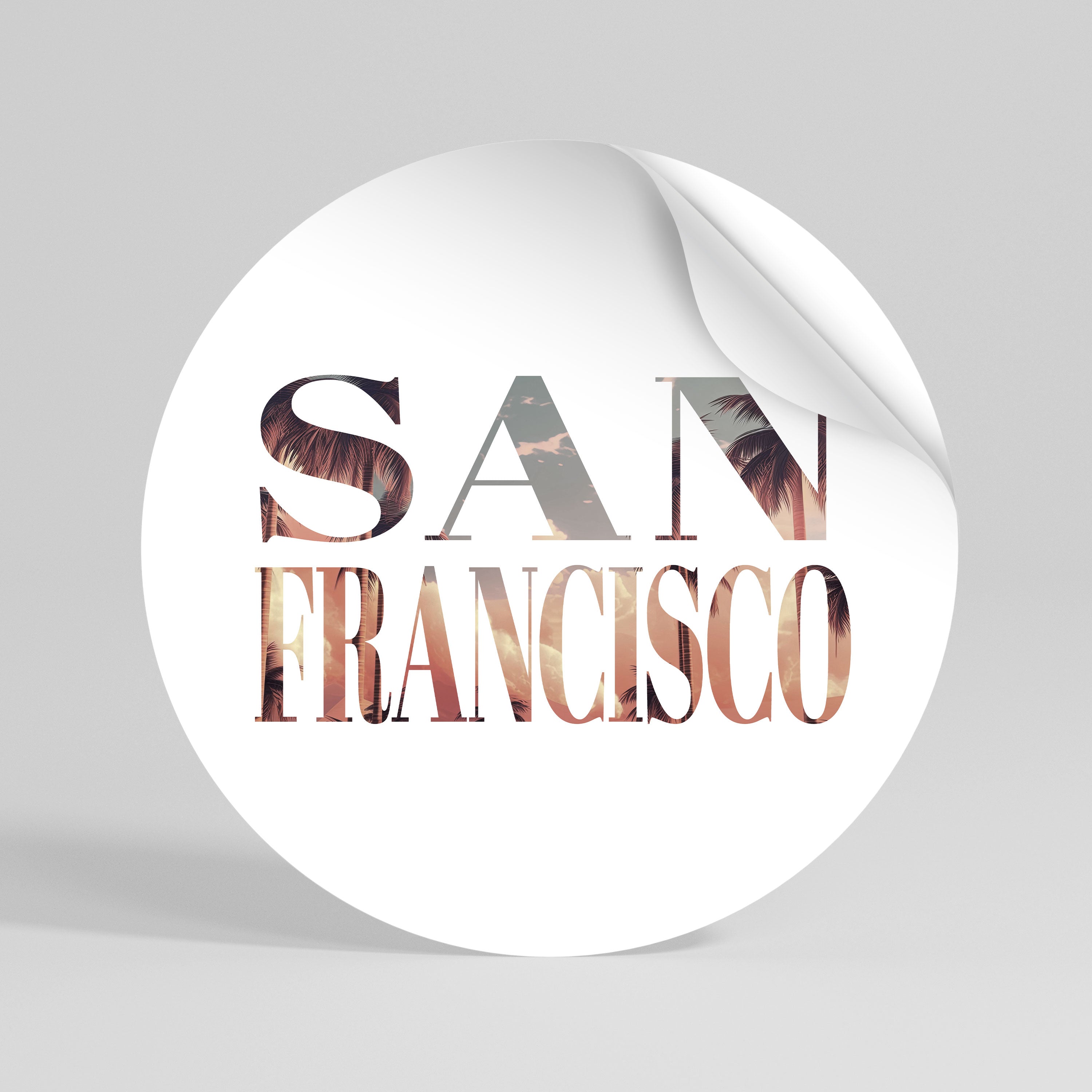 SAN FRANCISCO Peel and Stick Round Sticker