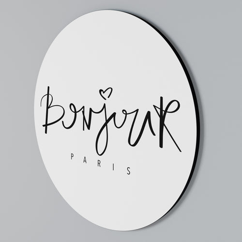 BONJOUR LOVE Round Wall Art