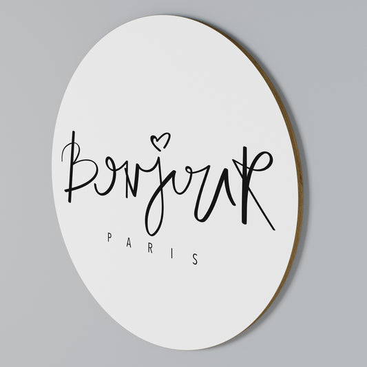 BONJOUR LOVE Rundes Wandbild