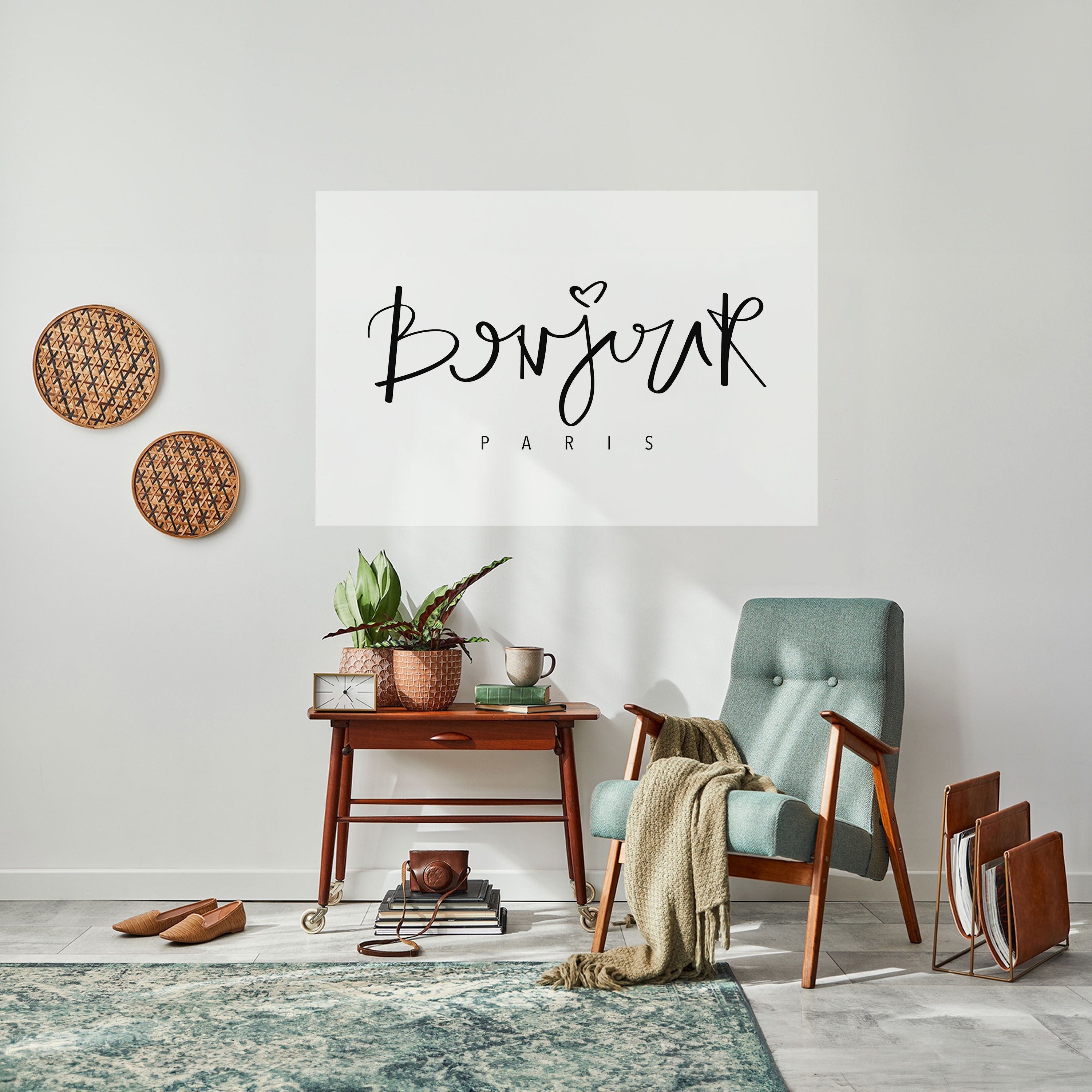 BONJOUR LOVE Horizontales Poster zum Abziehen und Aufkleben