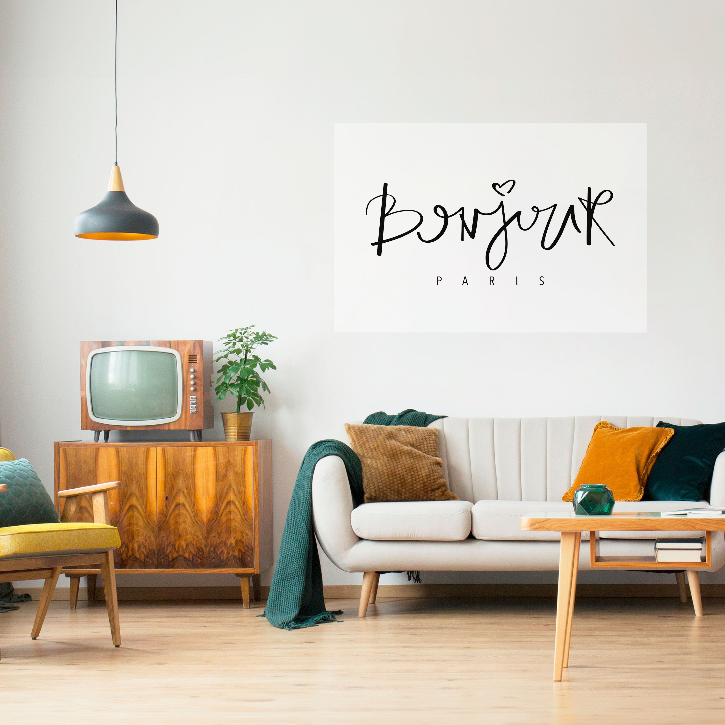 BONJOUR LOVE Horizontales Poster zum Abziehen und Aufkleben