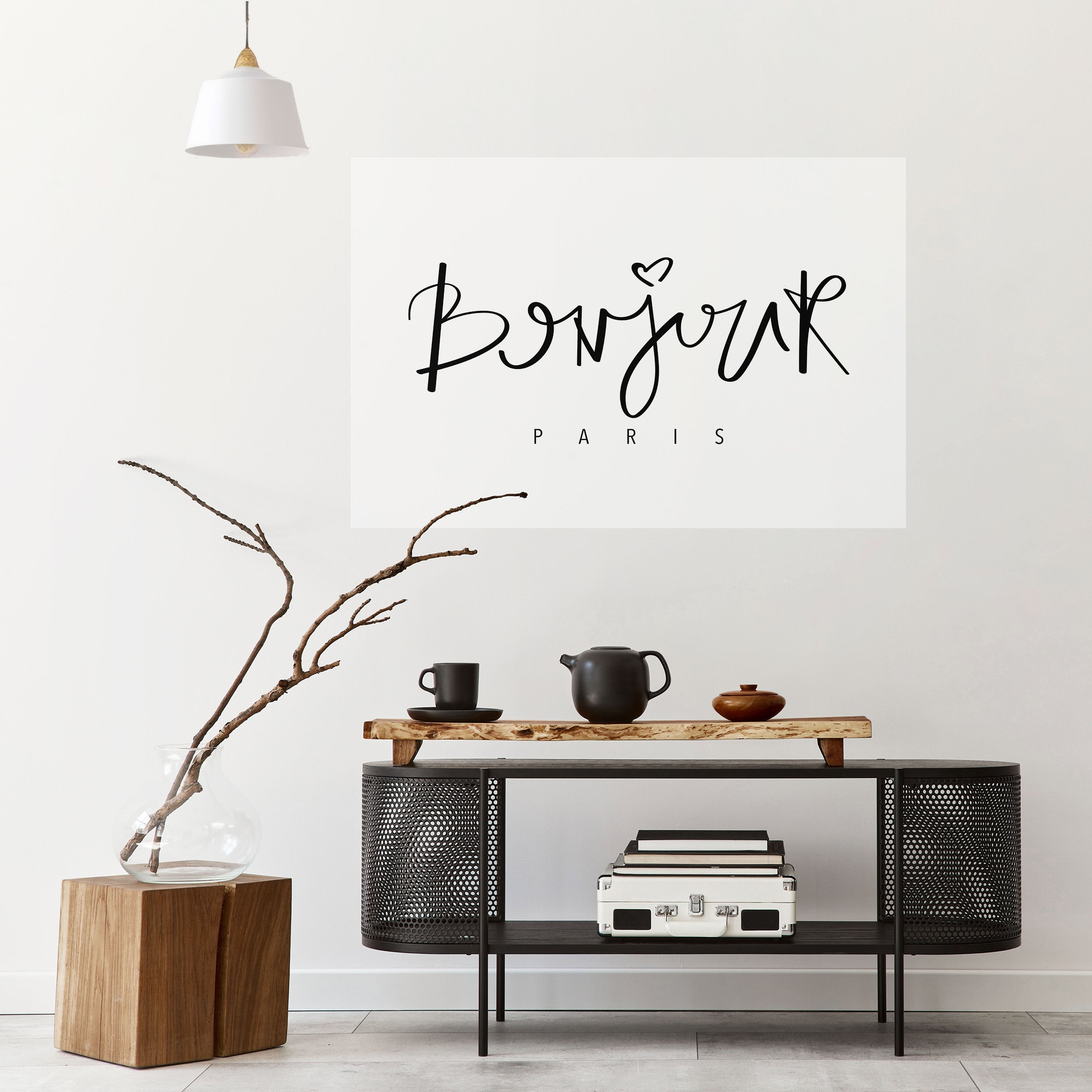 BONJOUR LOVE Horizontales Poster zum Abziehen und Aufkleben
