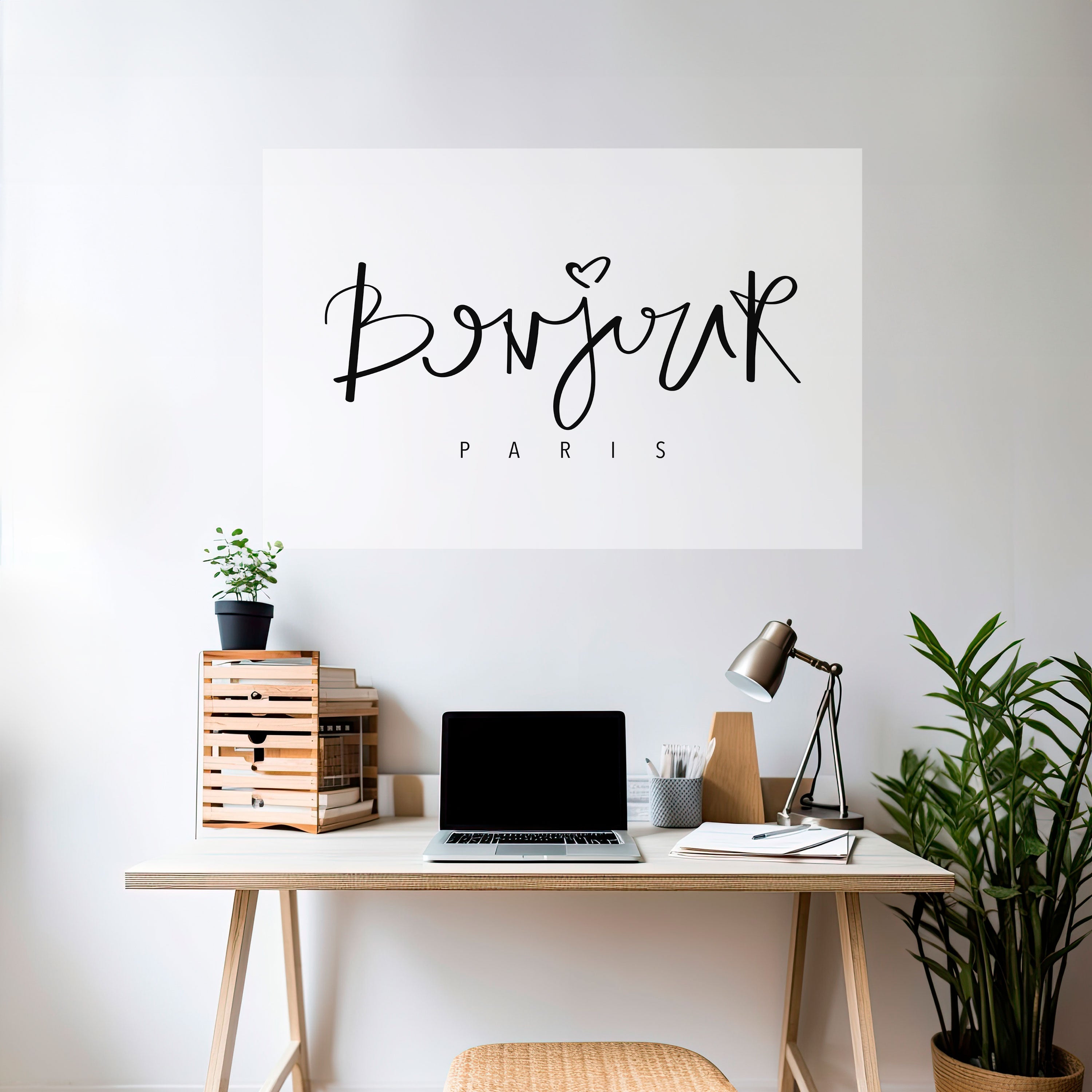 BONJOUR LOVE Horizontales Poster zum Abziehen und Aufkleben