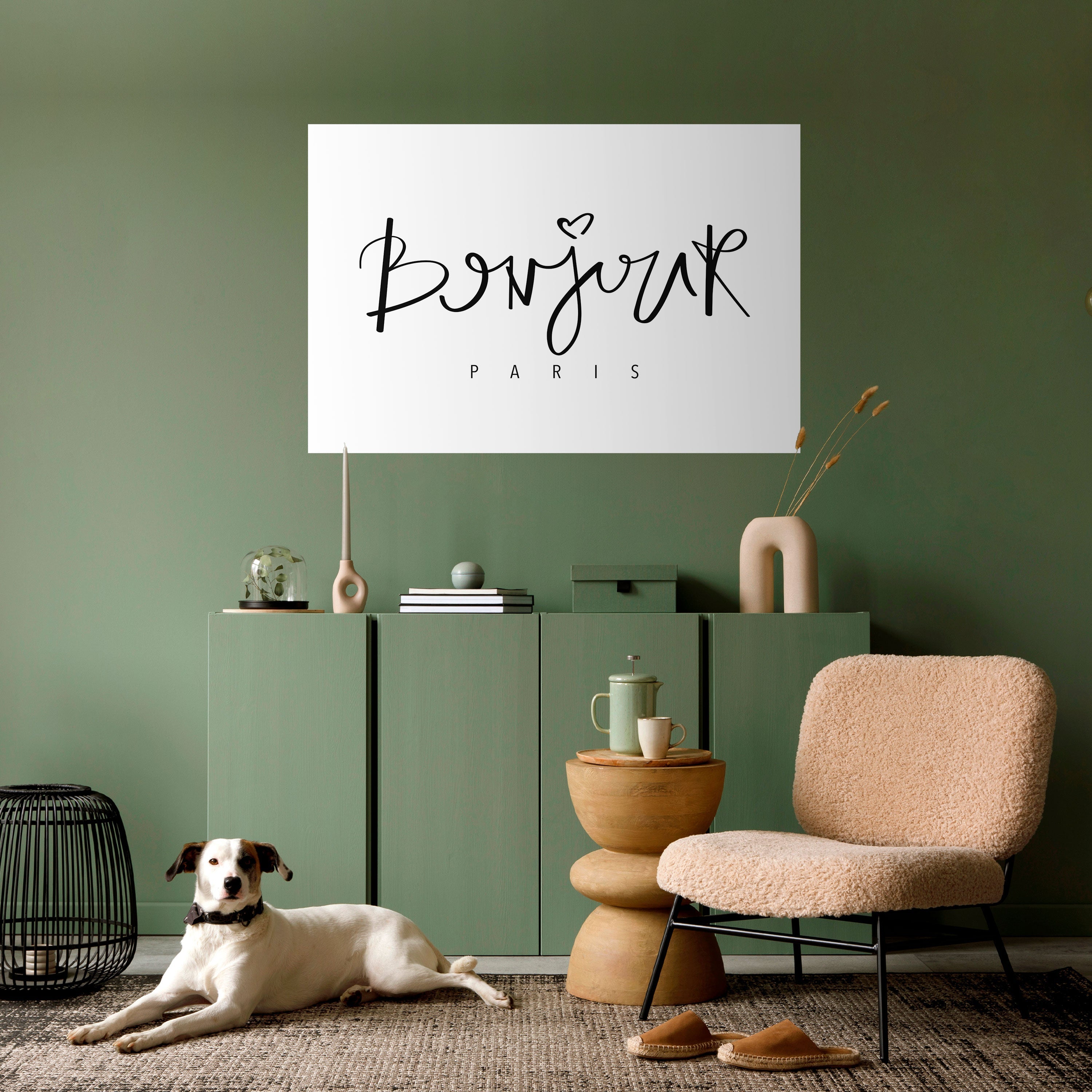 BONJOUR LOVE Horizontales Poster zum Abziehen und Aufkleben