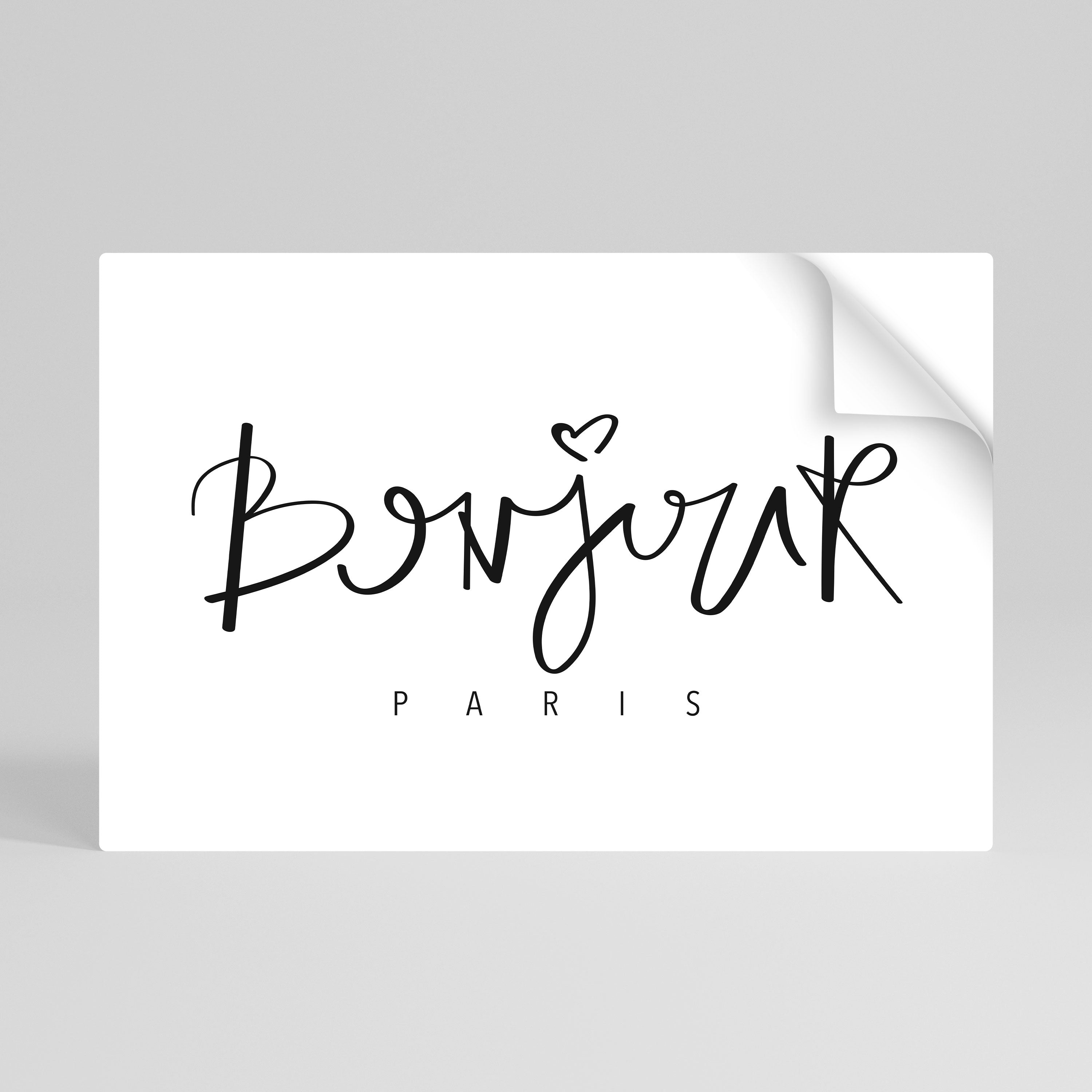 BONJOUR LOVE Selbstklebendes Horizontal-Poster