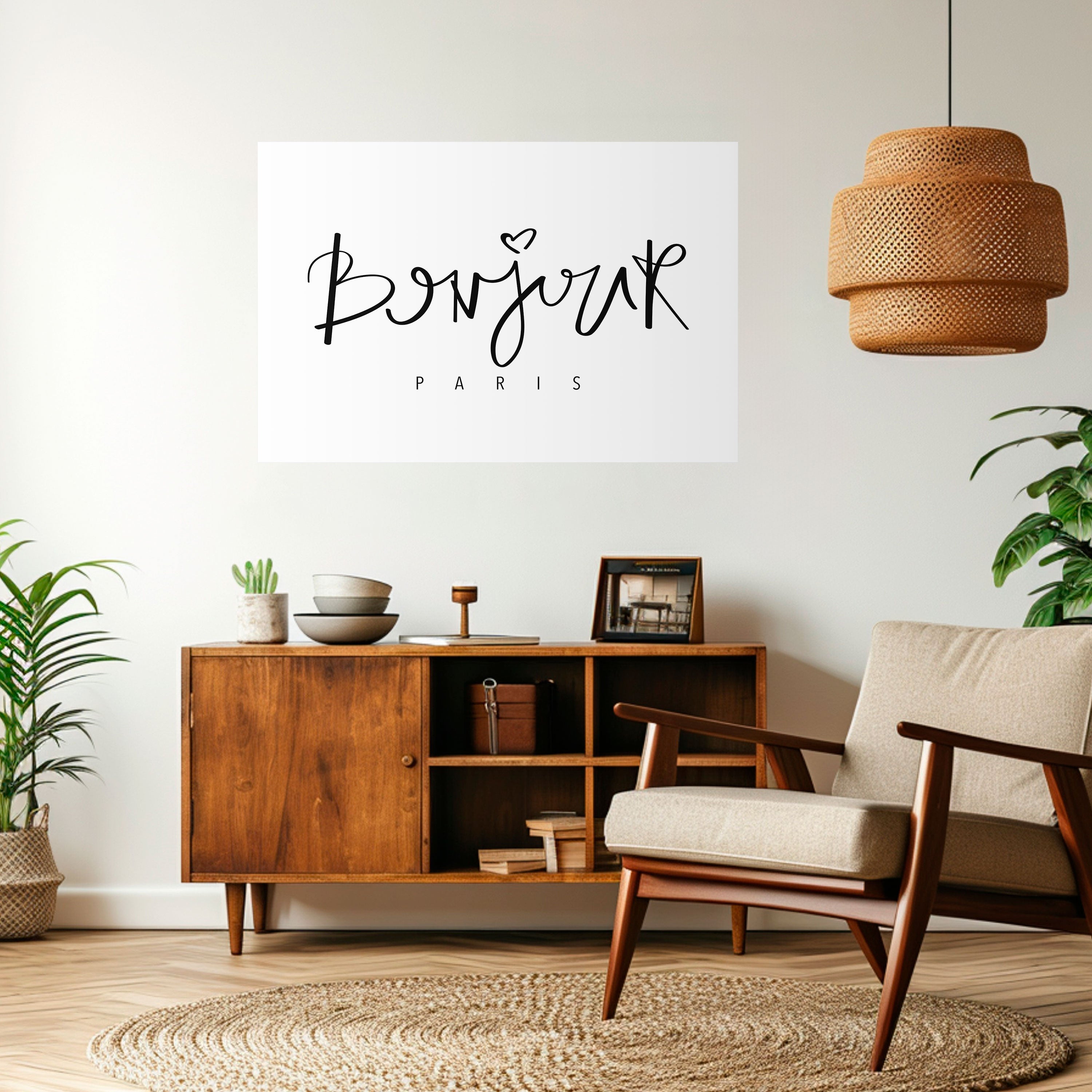 BONJOUR LOVE Horizontales Poster zum Abziehen und Aufkleben