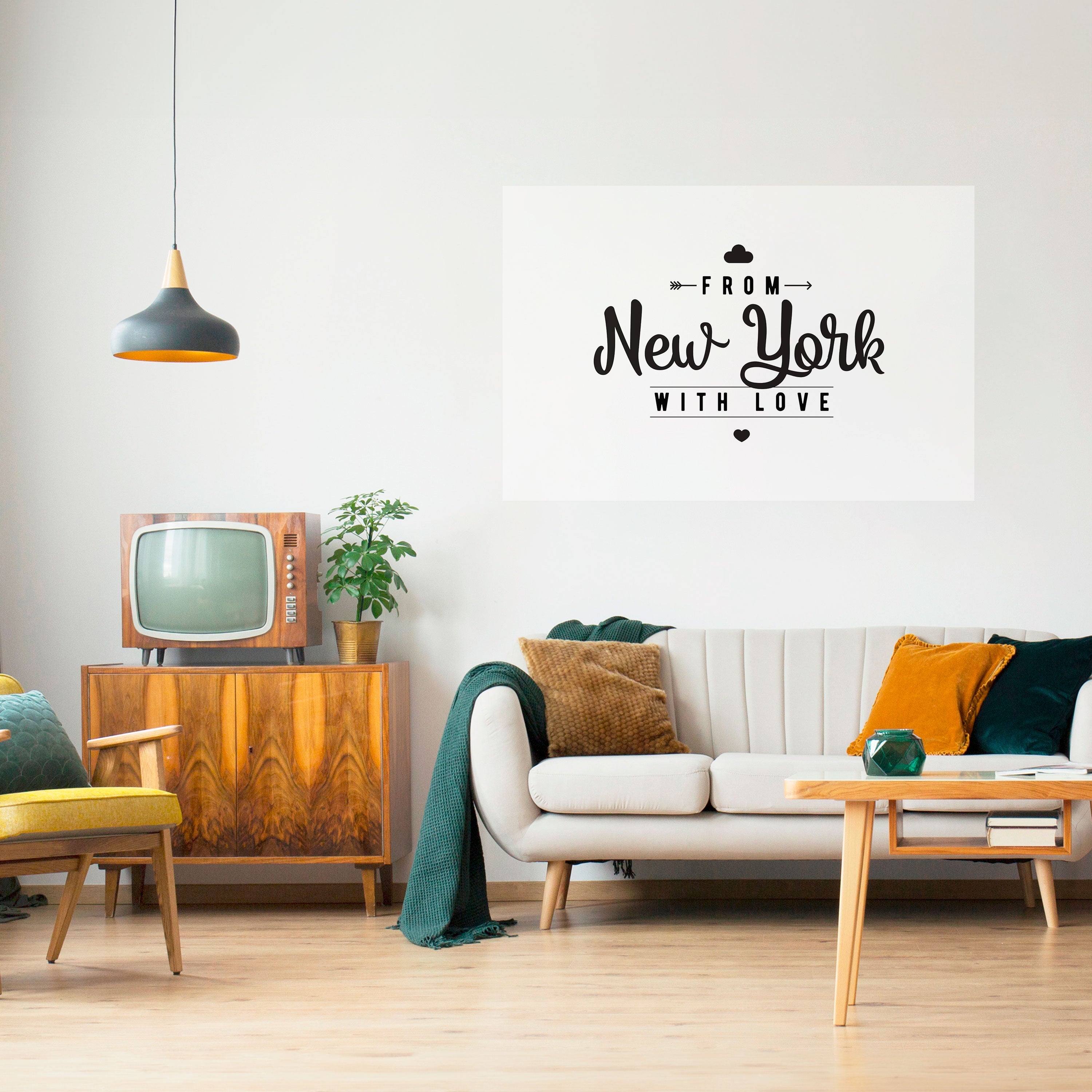 NEW YORK HEARTBEAT Horizontales Poster zum Abziehen und Aufkleben