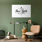 NEW YORK HEARTBEAT Selbstklebendes Horizontal-Poster