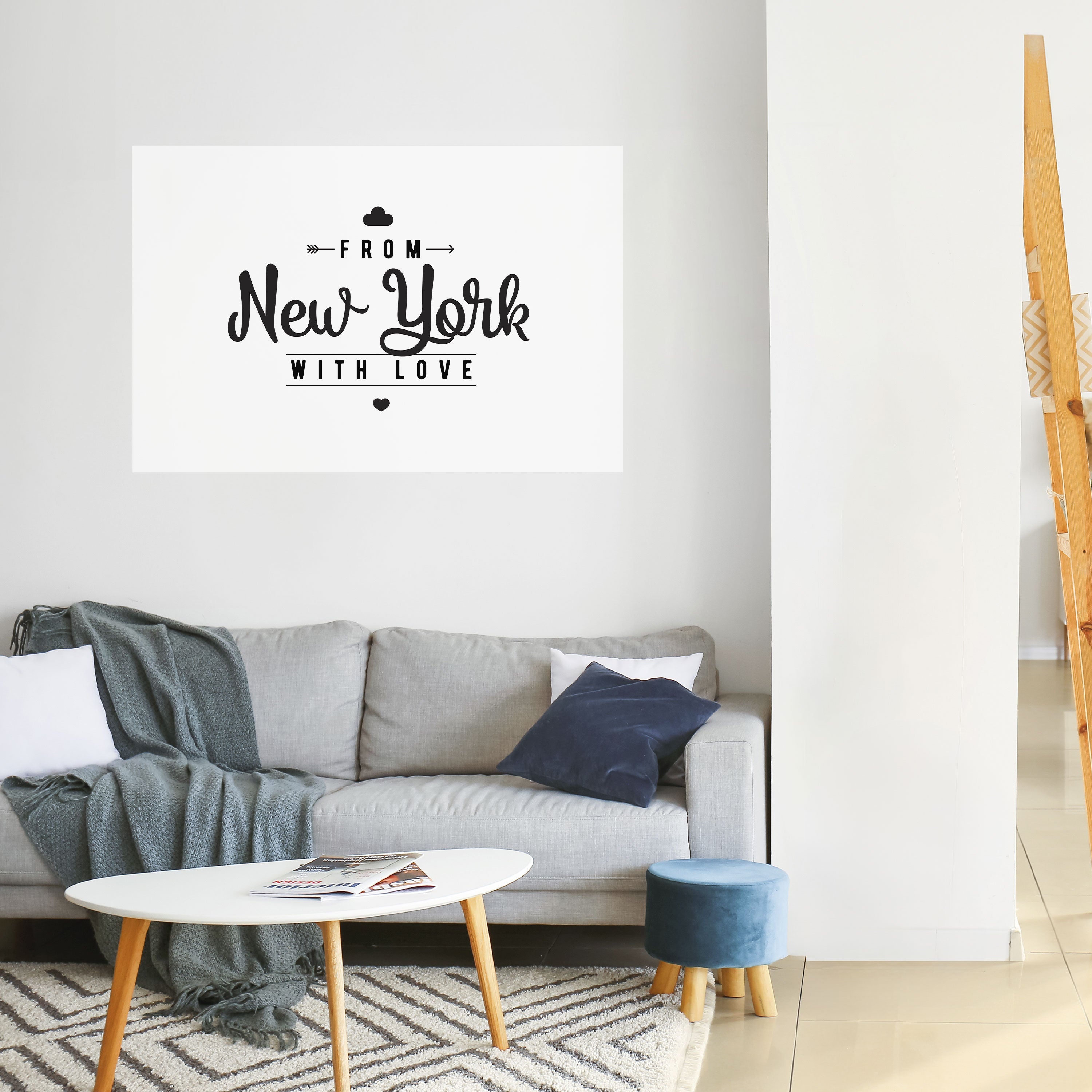 NEW YORK HEARTBEAT Horizontales Poster zum Abziehen und Aufkleben