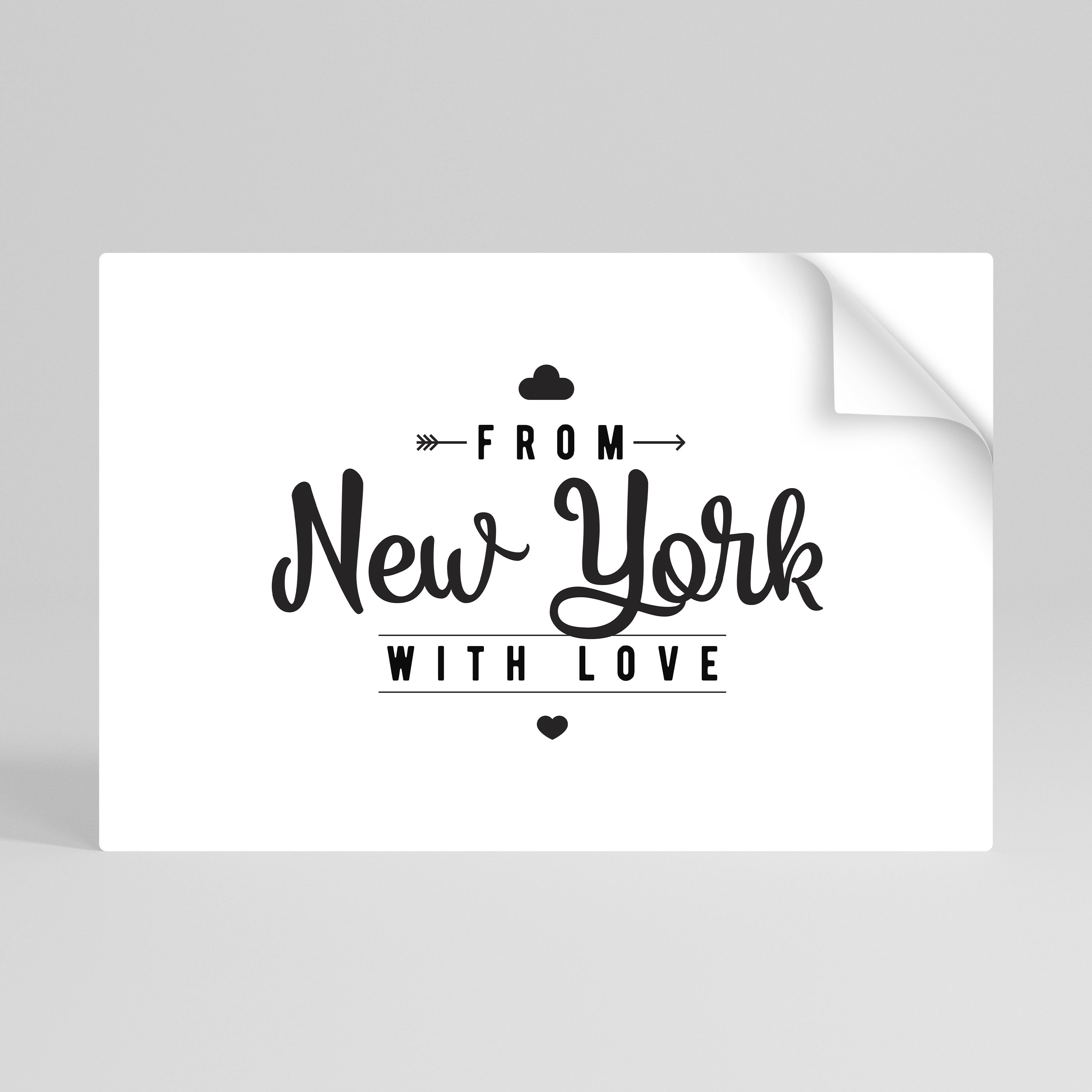 NEW YORK HEARTBEAT Selbstklebendes Horizontal-Poster