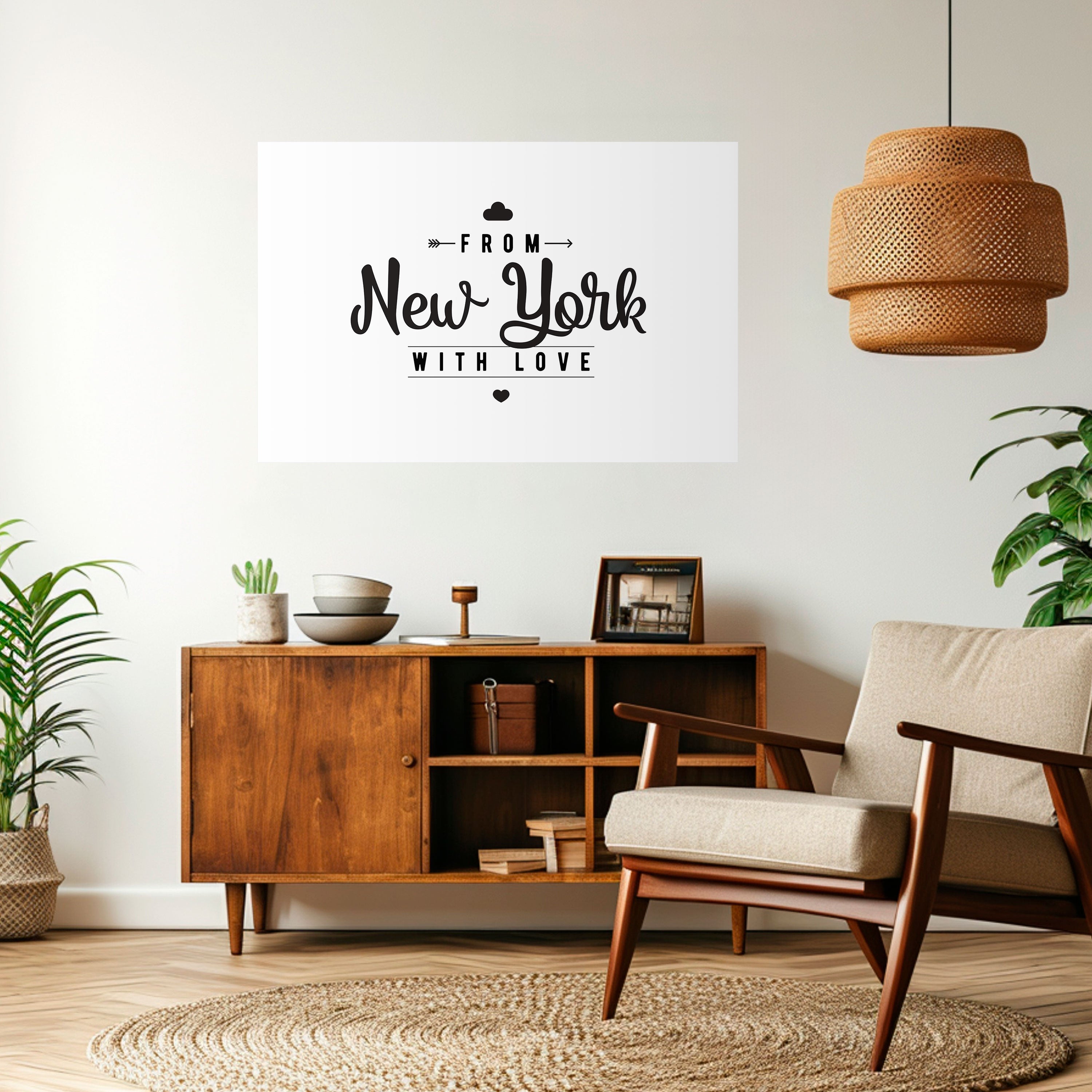 NEW YORK HEARTBEAT Horizontales Poster zum Abziehen und Aufkleben