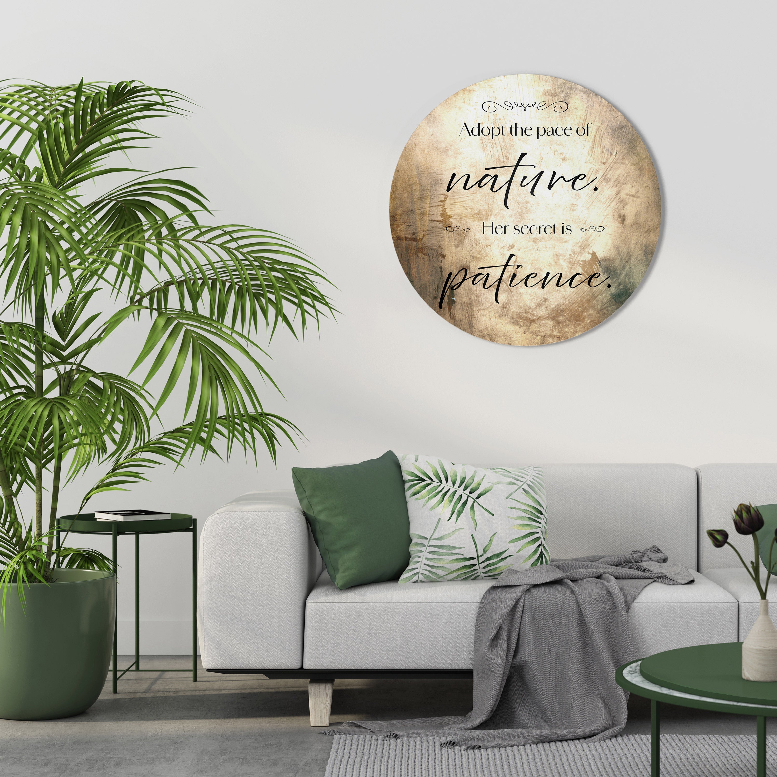 HARMONIE MIT DER NATUR Runde Wandkunst