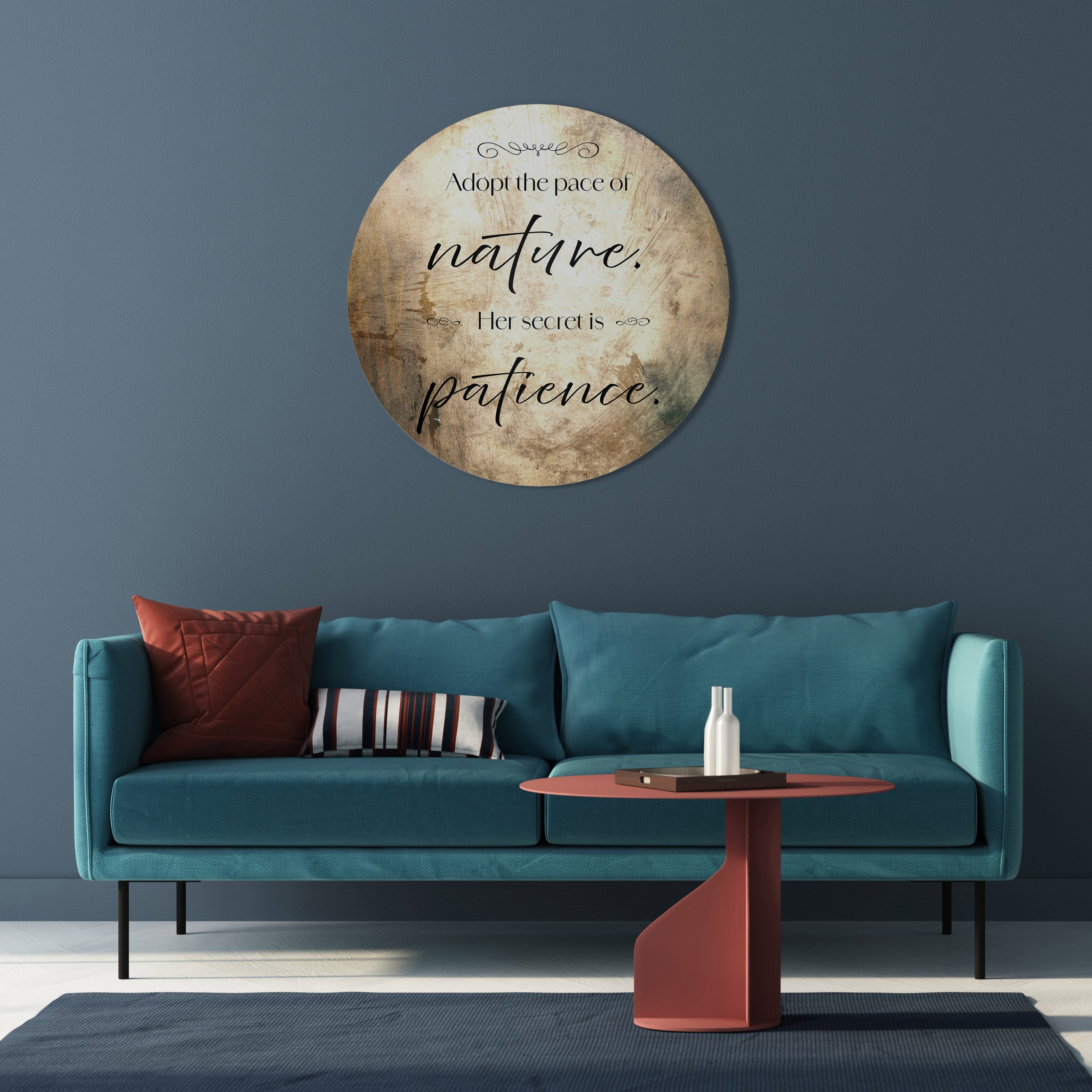 HARMONIE MIT DER NATUR Runde Wandkunst