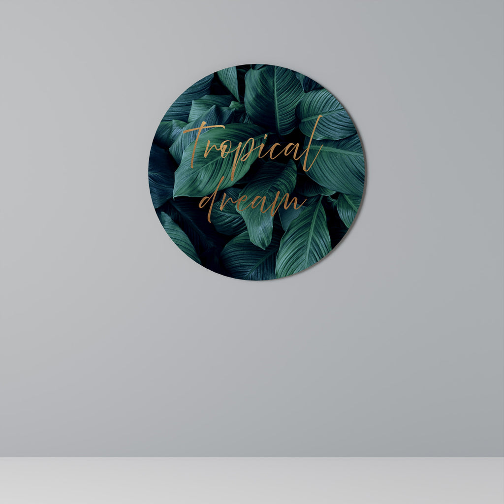 TROPICAL BLISS Runde Wandkunst
