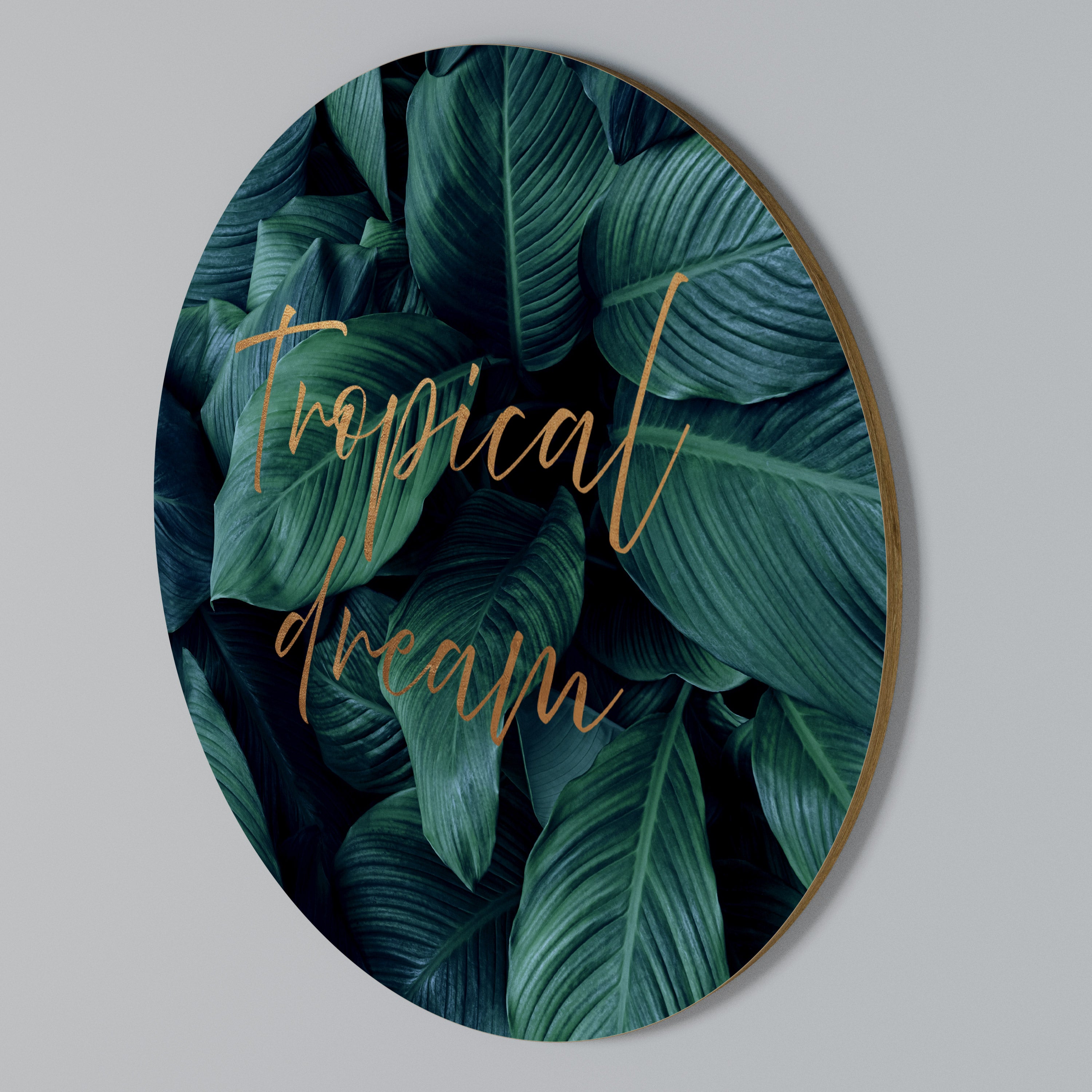 TROPICAL BLISS Rundes Wandbild