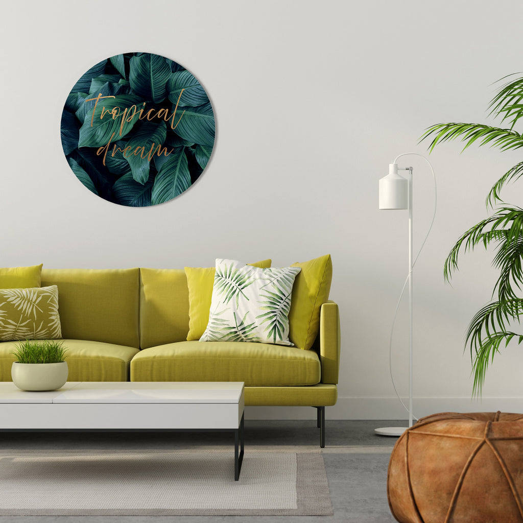 TROPICAL BLISS Runde Wandkunst