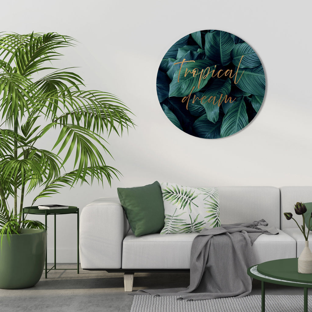 TROPICAL BLISS Runde Wandkunst