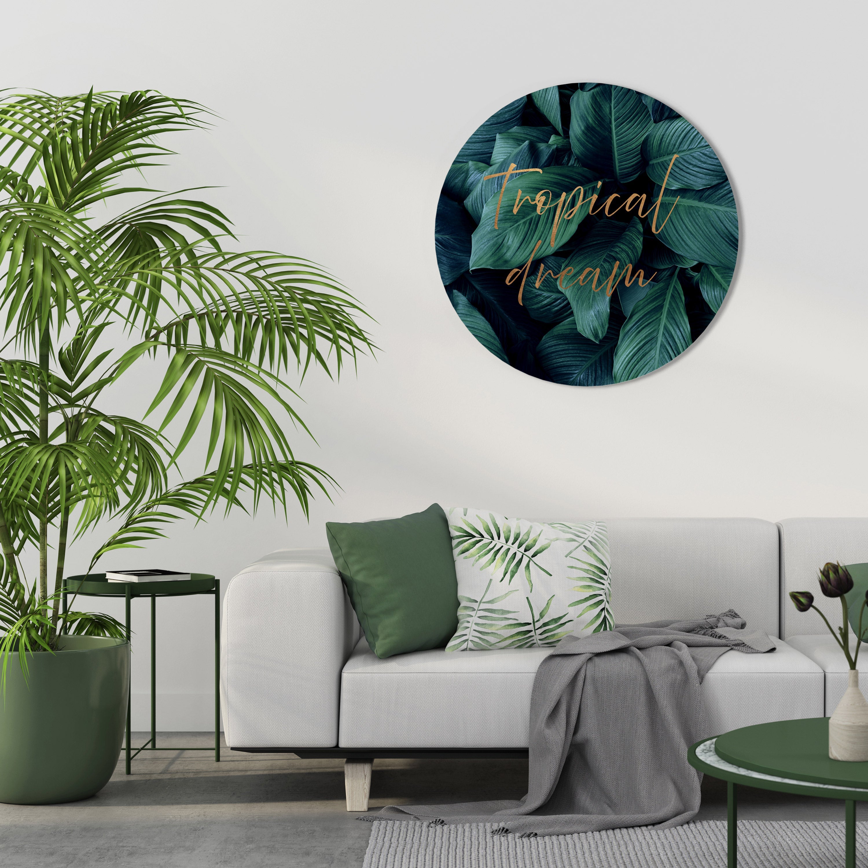 TROPICAL BLISS Runde Wandkunst