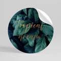 TROPICAL BLISS Runder Wandsticker zum Abziehen und Aufkleben