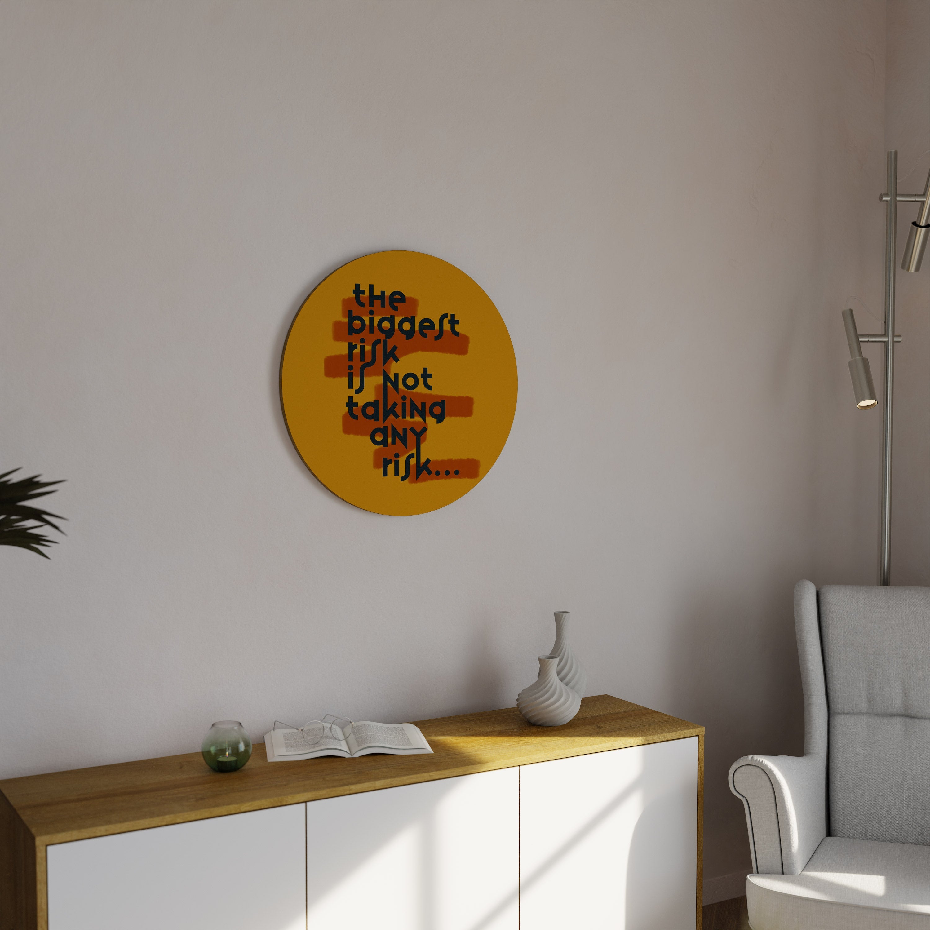 DAS GRÖSSTE RISIKO Runde Wandkunst