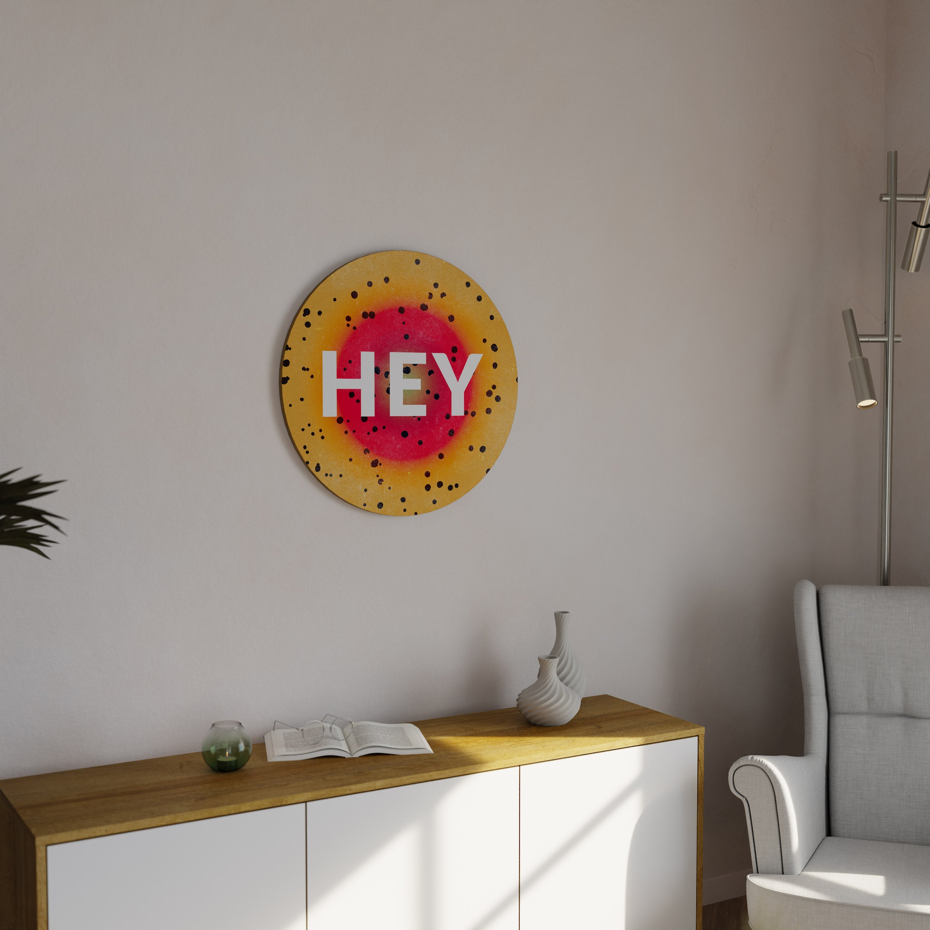 HEY THERE Runde Wandkunst
