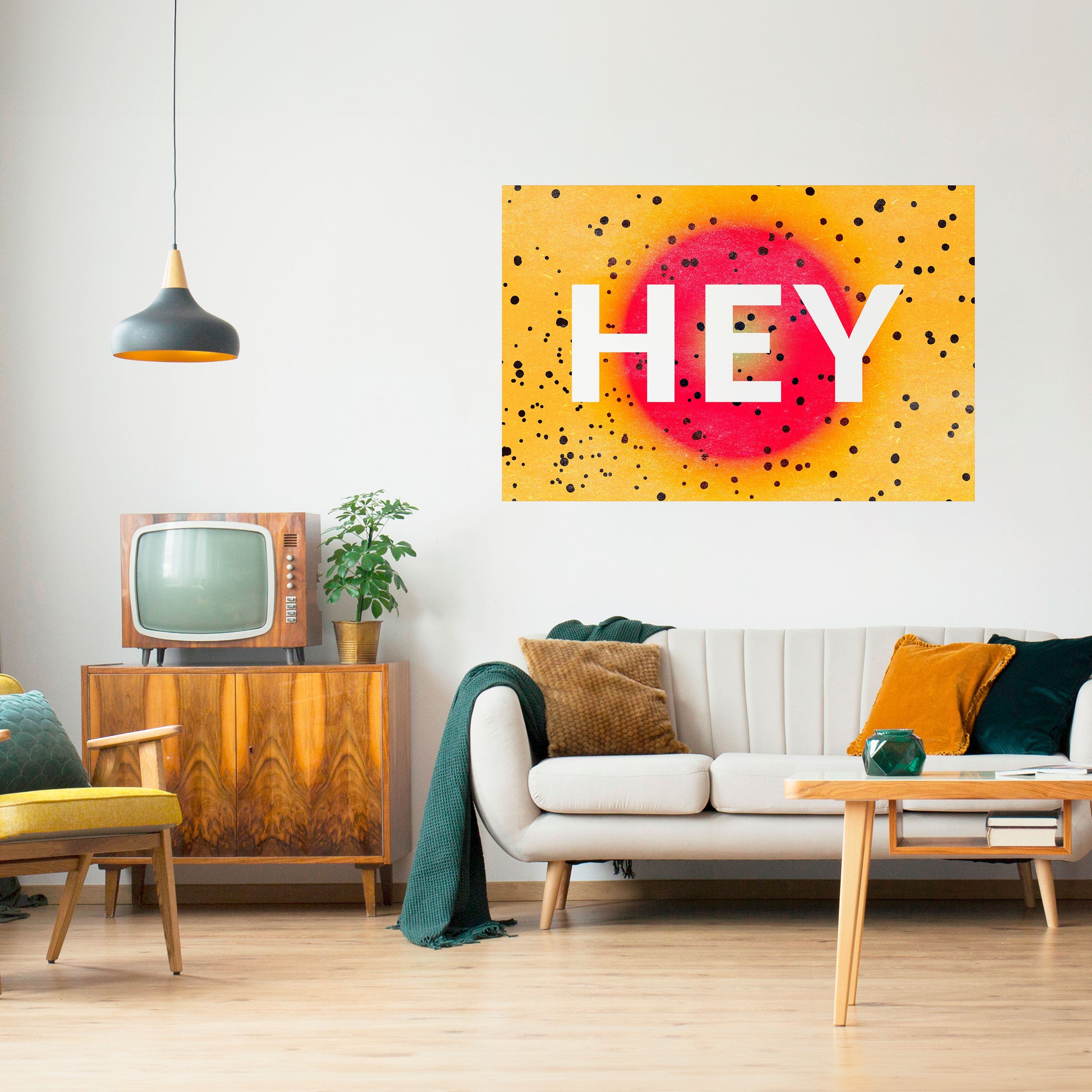 HEY THERE Horizontales Poster zum Abziehen und Aufkleben