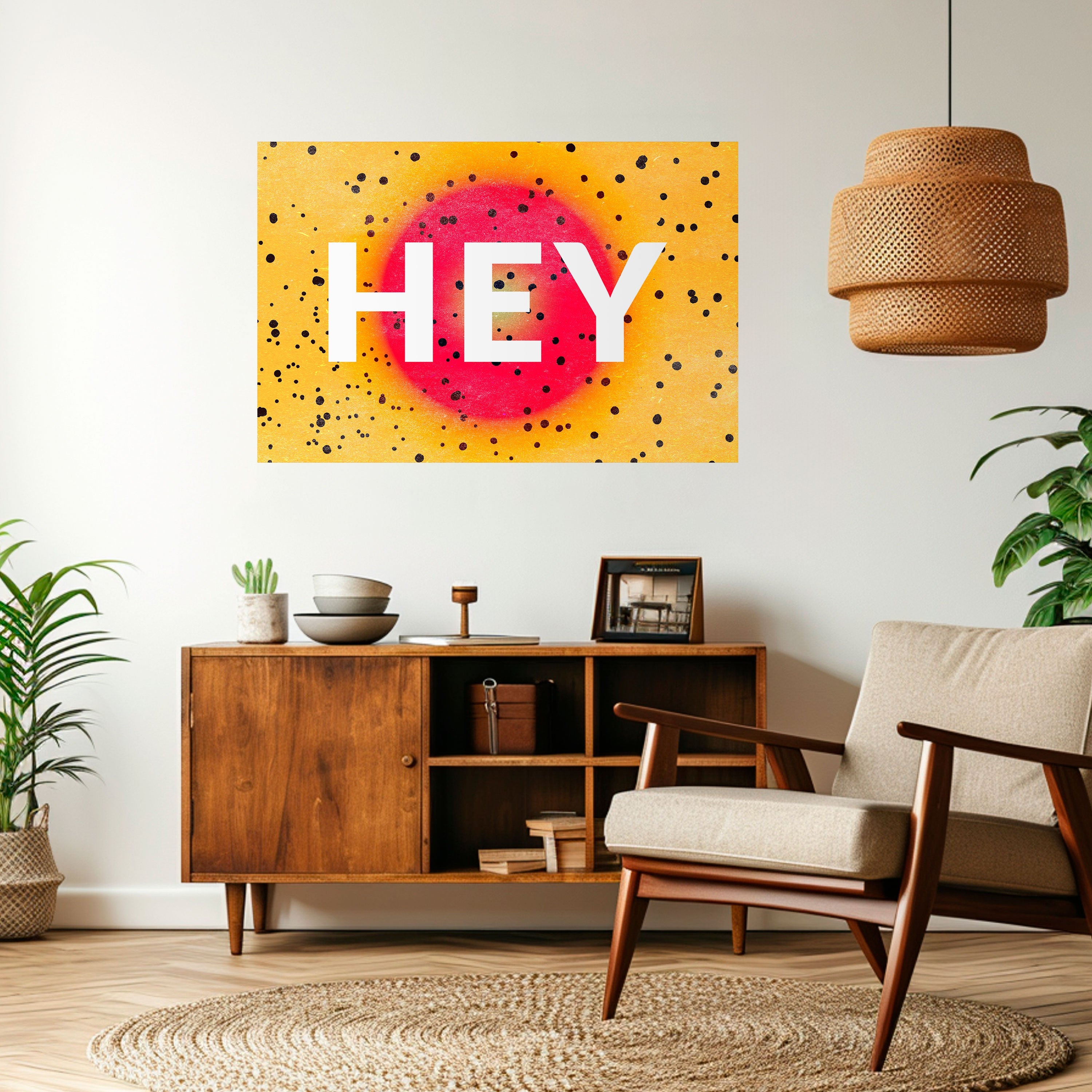 HEY THERE Horizontales Poster zum Abziehen und Aufkleben