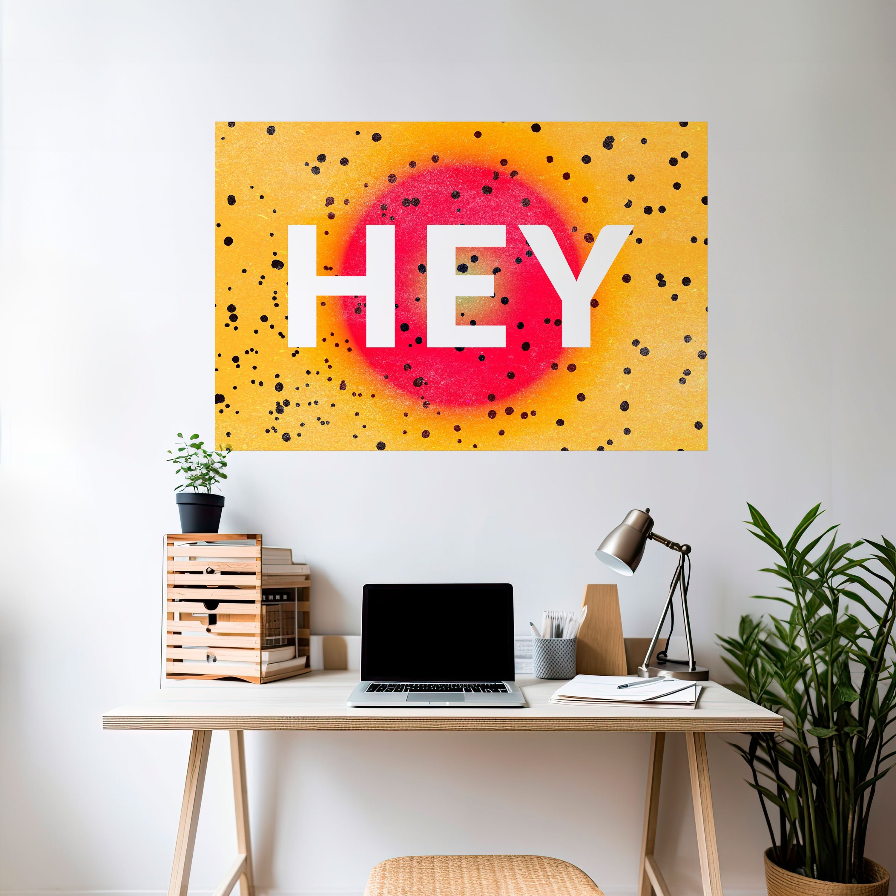 HEY THERE Horizontales Poster zum Abziehen und Aufkleben