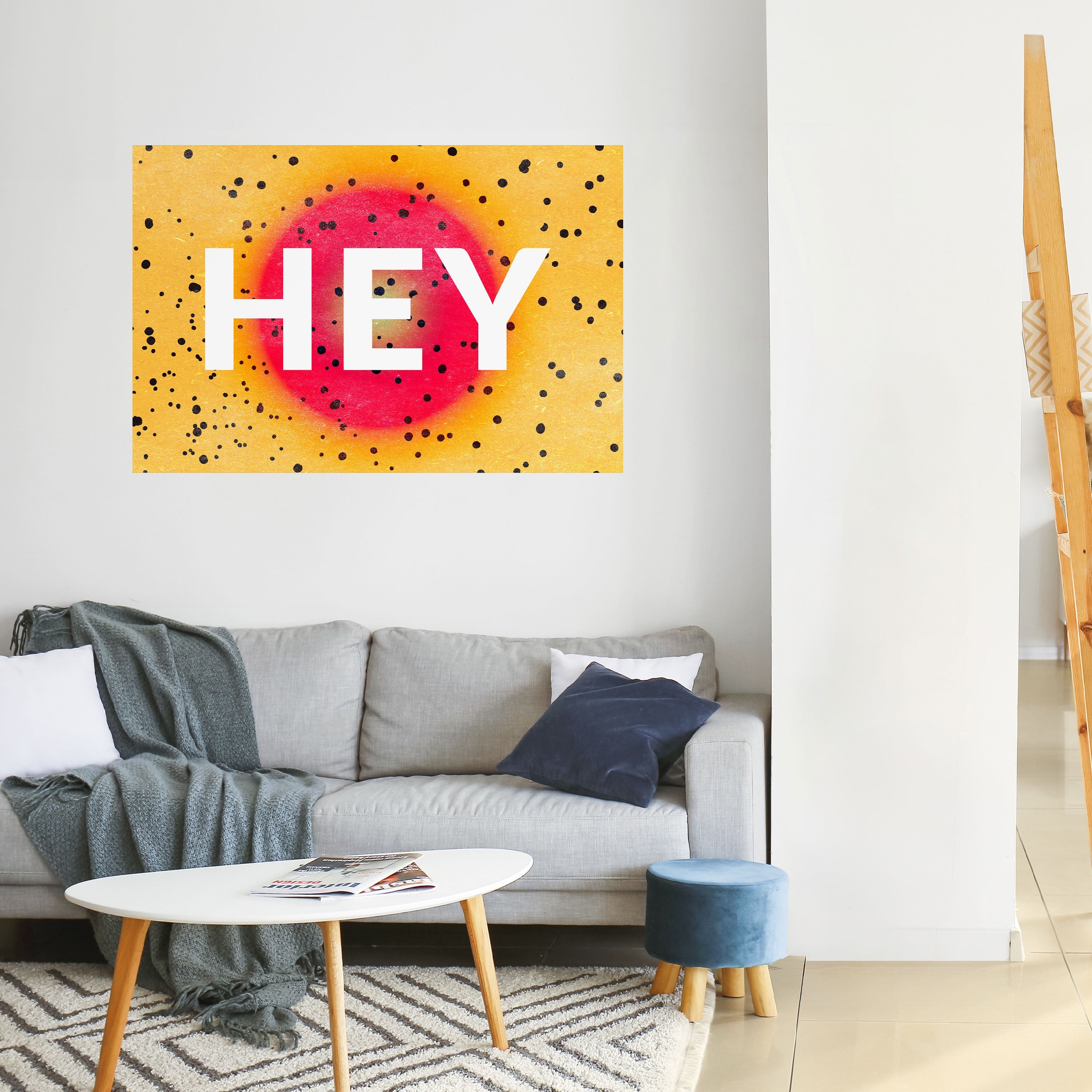 HEY THERE Horizontales Poster zum Abziehen und Aufkleben