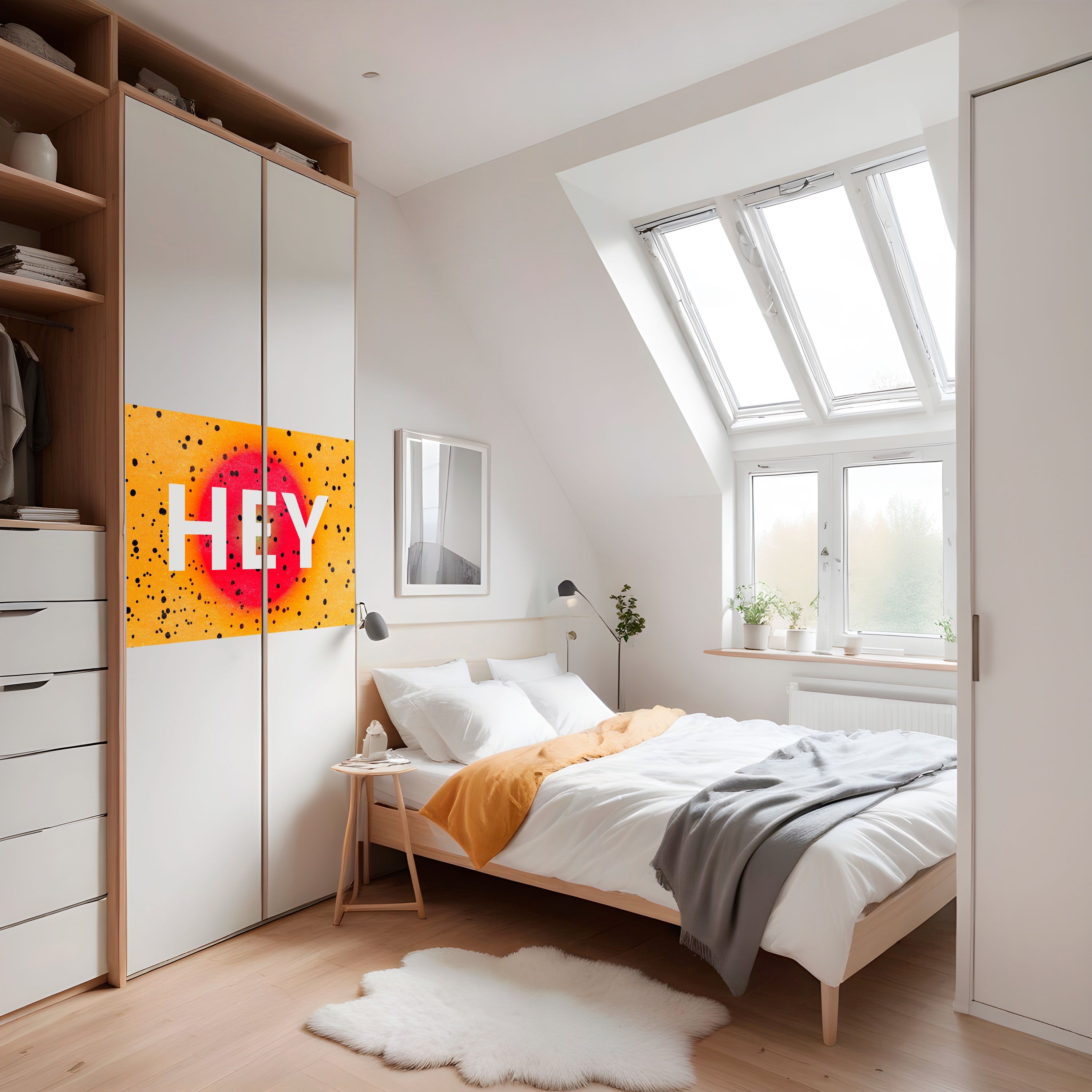 HEY THERE Horizontales Poster zum Abziehen und Aufkleben
