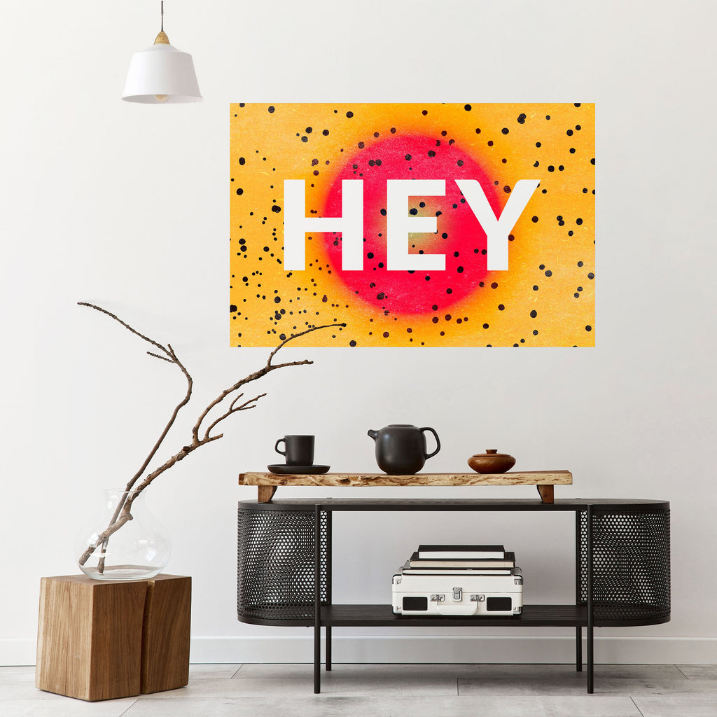 HEY THERE Horizontales Poster zum Abziehen und Aufkleben